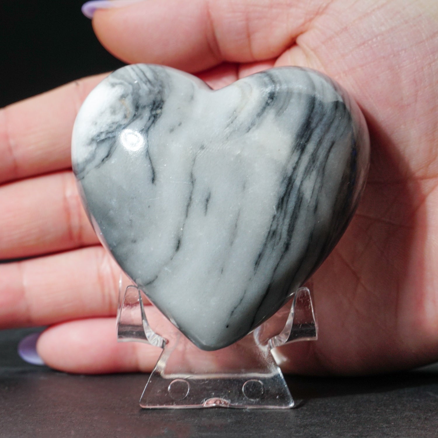 Polished Natural Imperial Banded Onyx Heart from Mexico