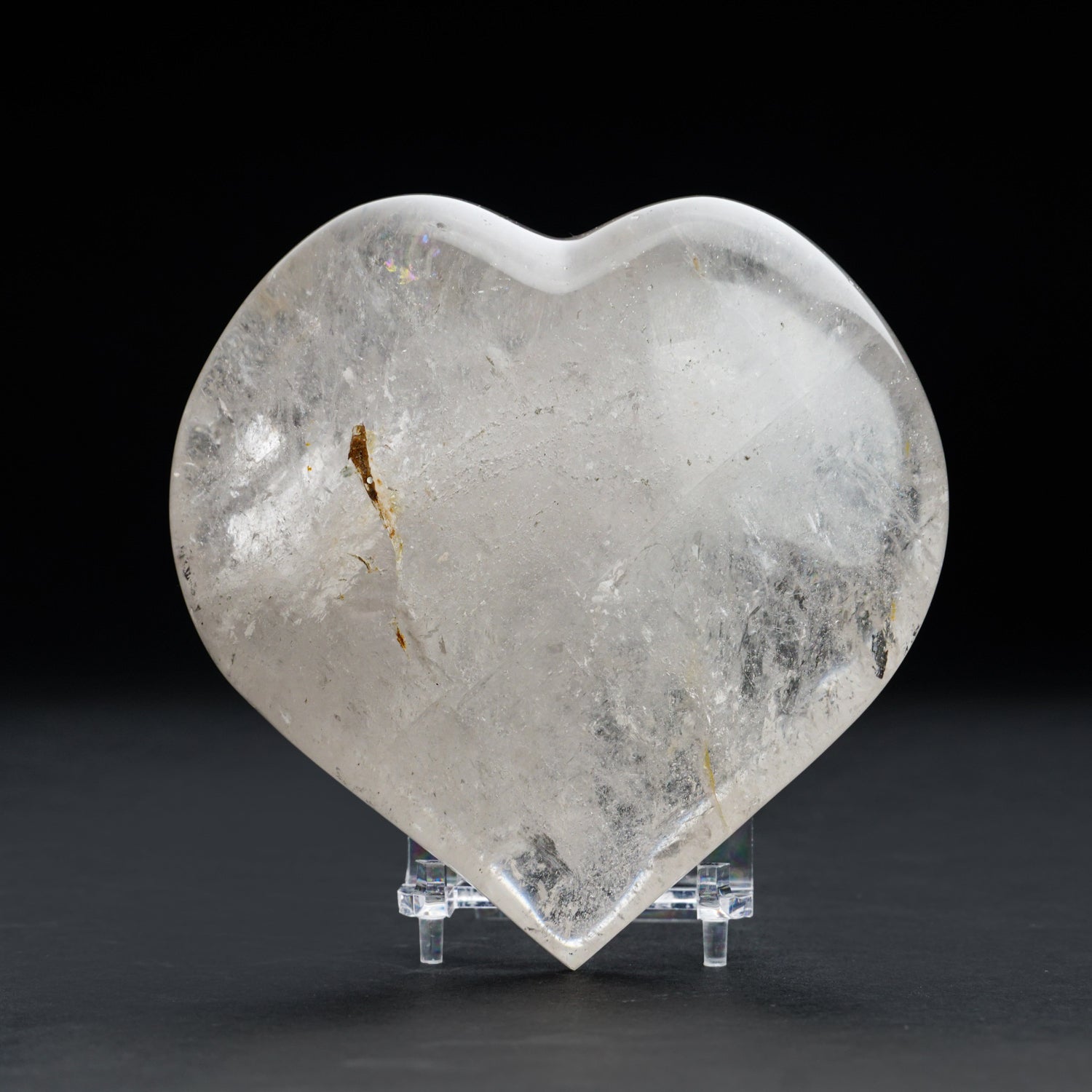 Genuine Polished Clear Quartz Heart From Brazil (1.8 lbs)