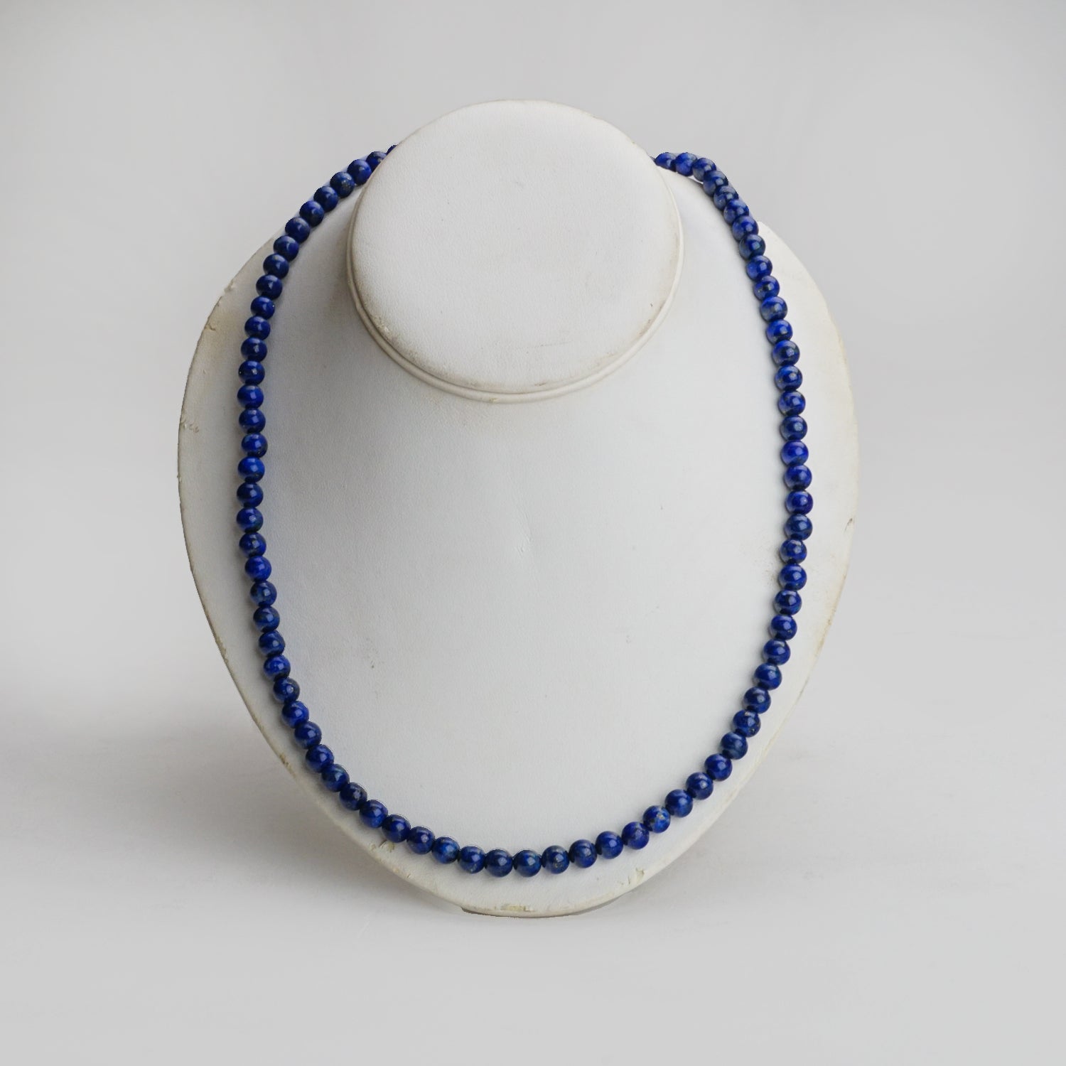 Genuine Lapis Lazuli Beaded Necklce (6mm)