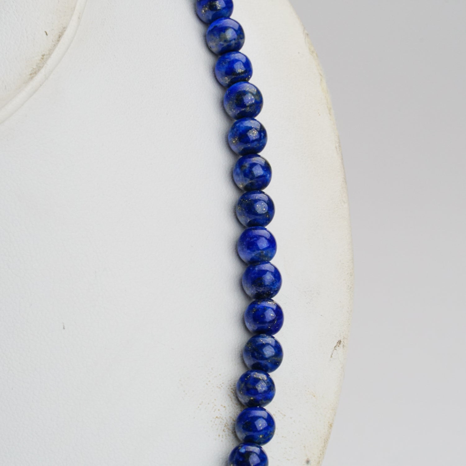 Genuine Lapis Lazuli Beaded Necklce (6mm)