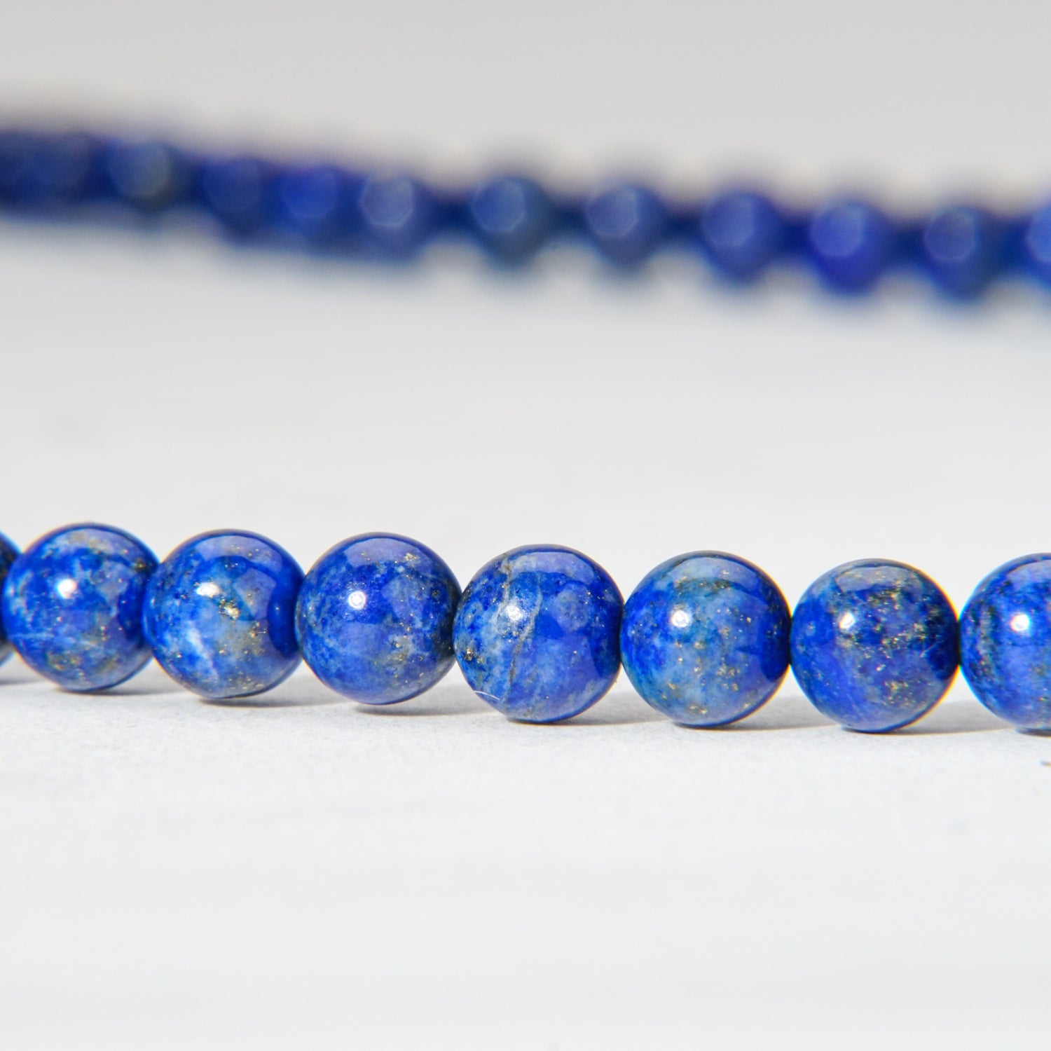 Genuine Lapis Lazuli Beaded Necklce (6mm)