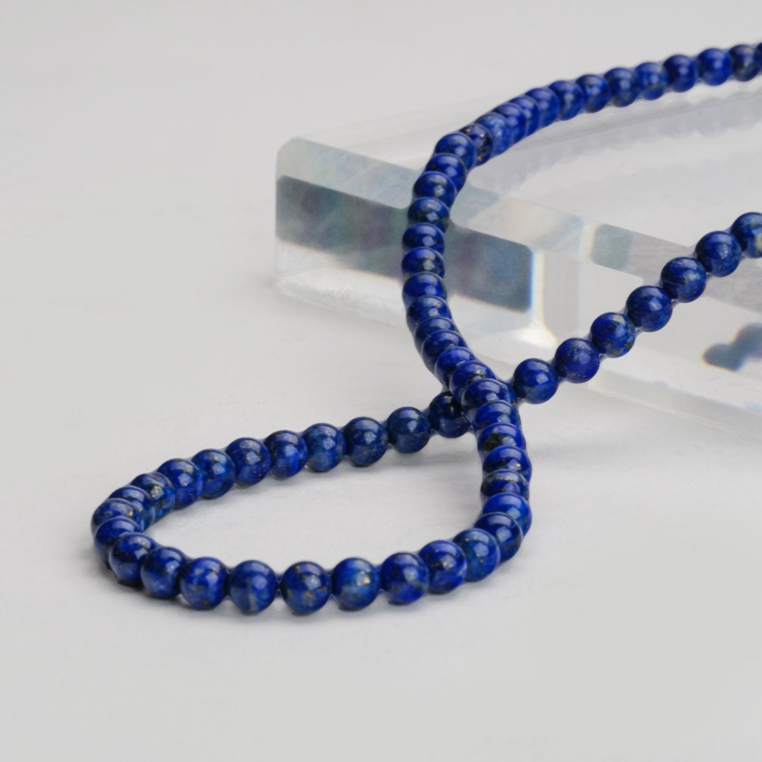 Genuine Lapis Lazuli Beaded Necklce (6mm)