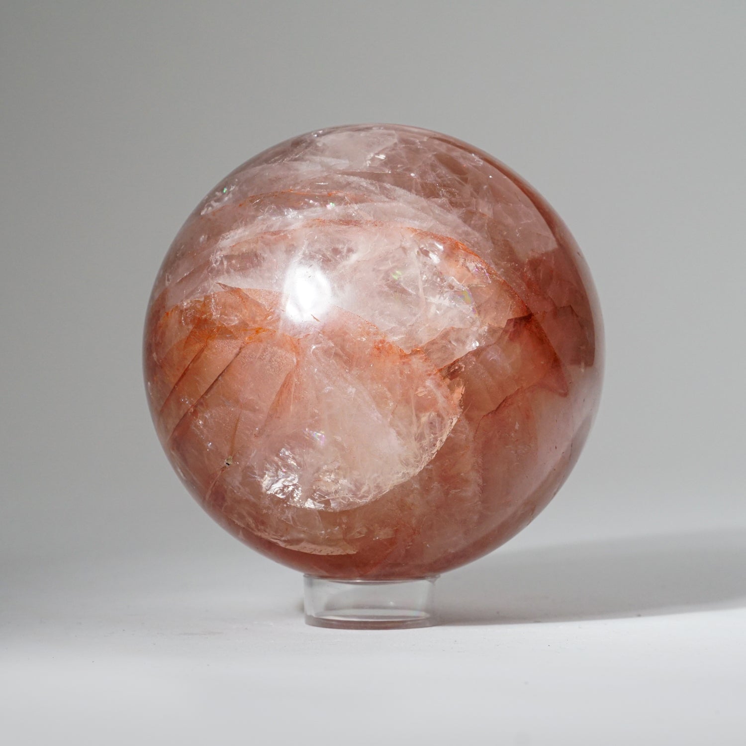 Polished Strawberry Quartz Sphere from Madagascar (3.6 lbs)