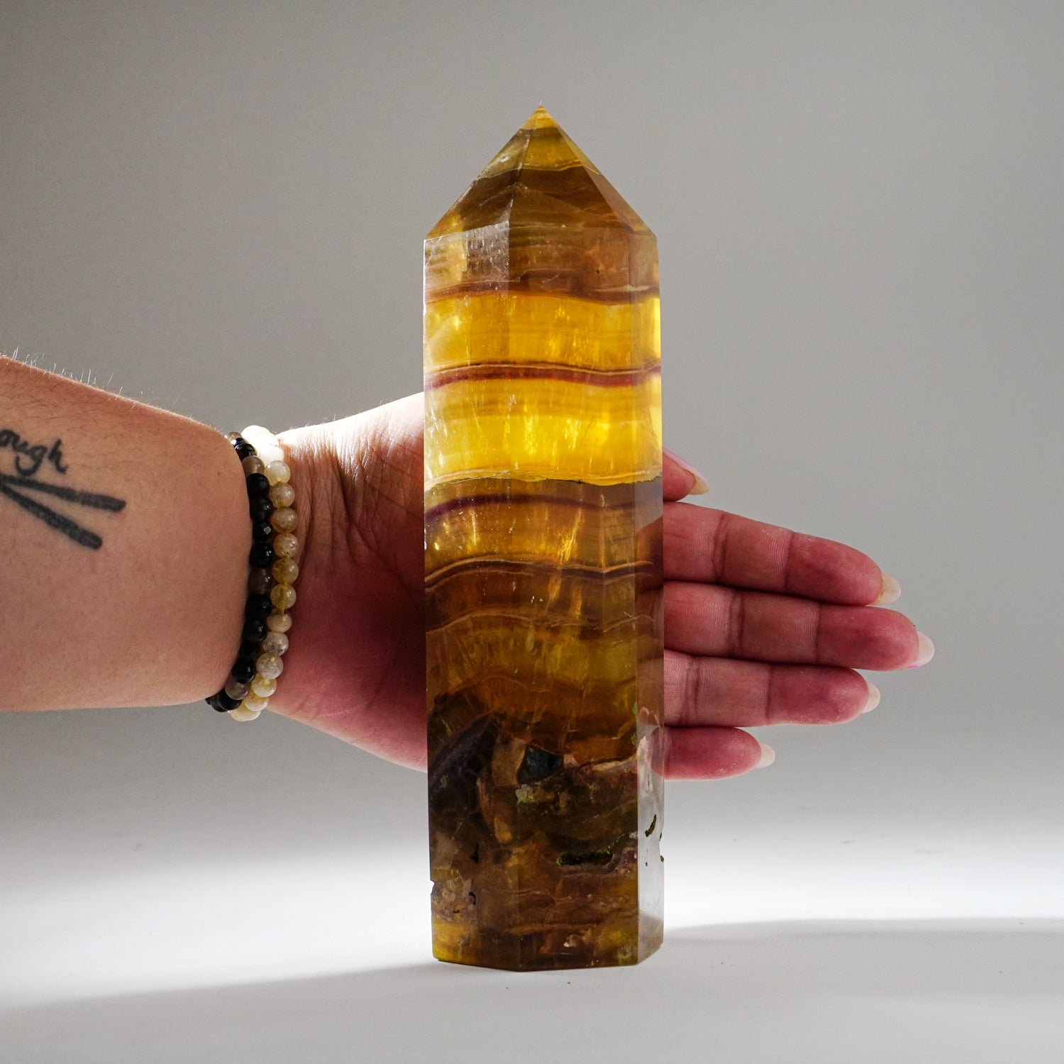 Genuine Polished Yellow Fluorite Point from Argentina (2.6 lbs)