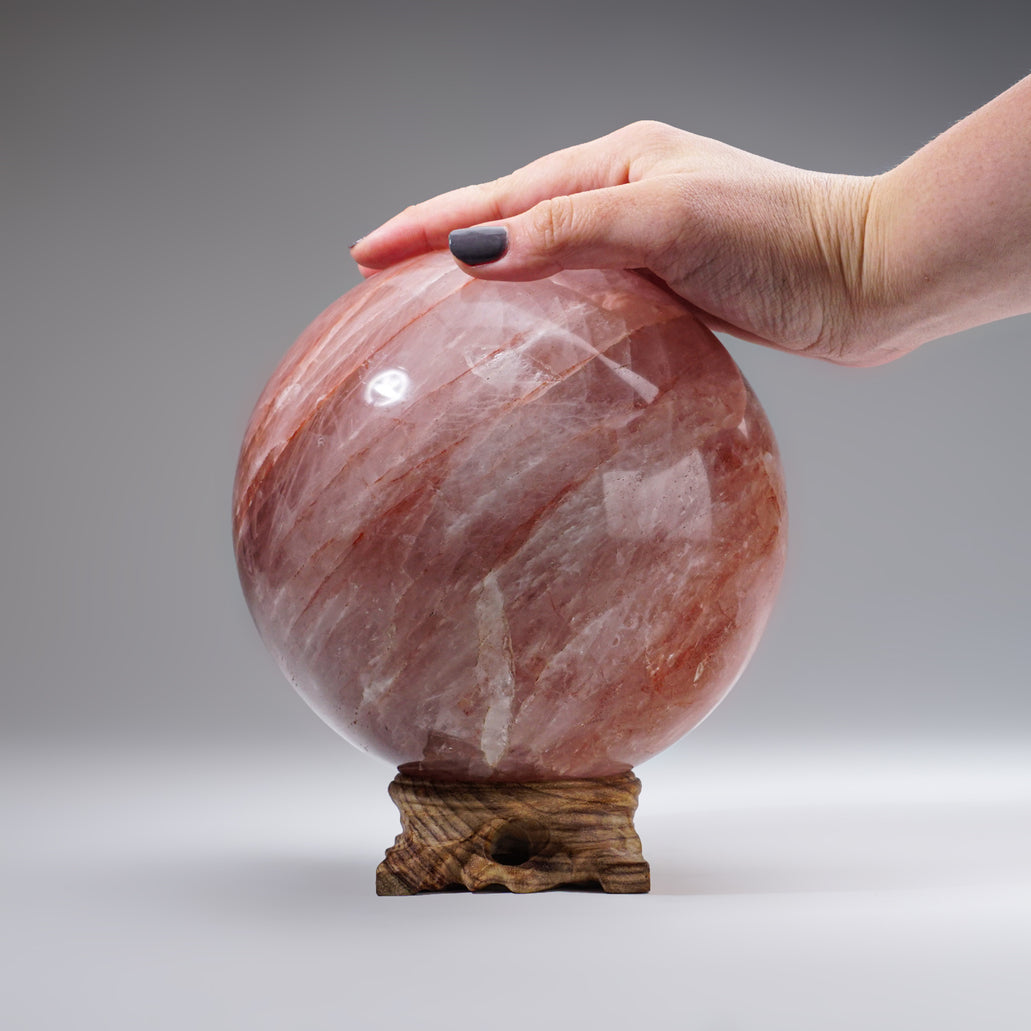 Cristallerie de Vallérysthal ヴァレリスタル Polished Strawberry Quartz Sphere from Madagascar (14.7 lbs