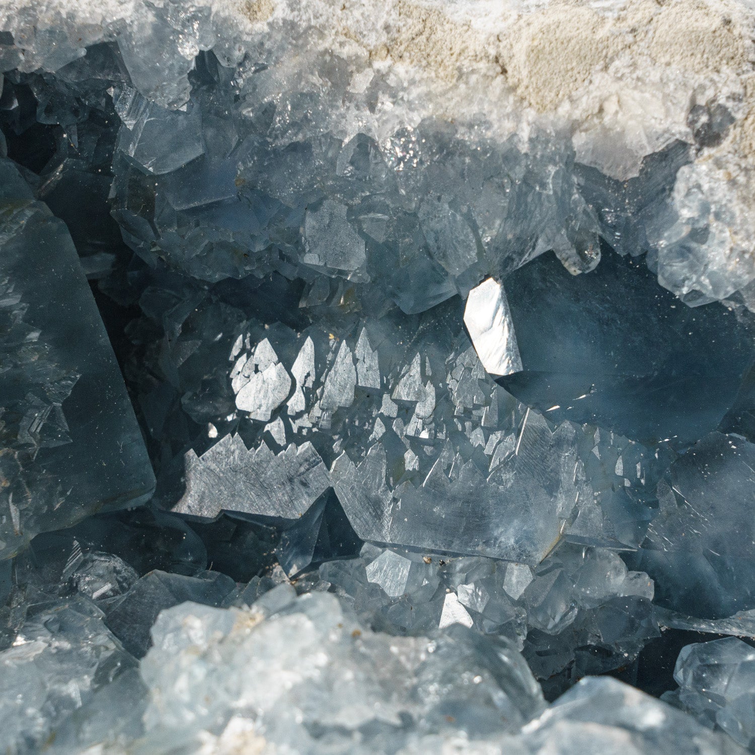 Blue Celestite Cluster Geode From Sankoany, Ketsepy Mahajanga, Madagascar (14 lbs)