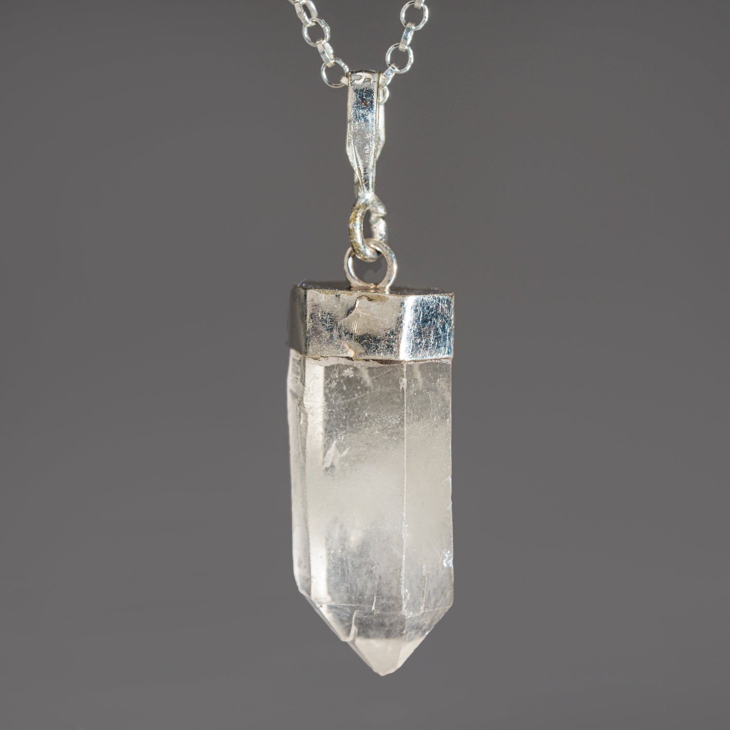 7 Chakra Necklace Sterling Silver Chakra Crystal Healing Stone Pendant  Chain 18
