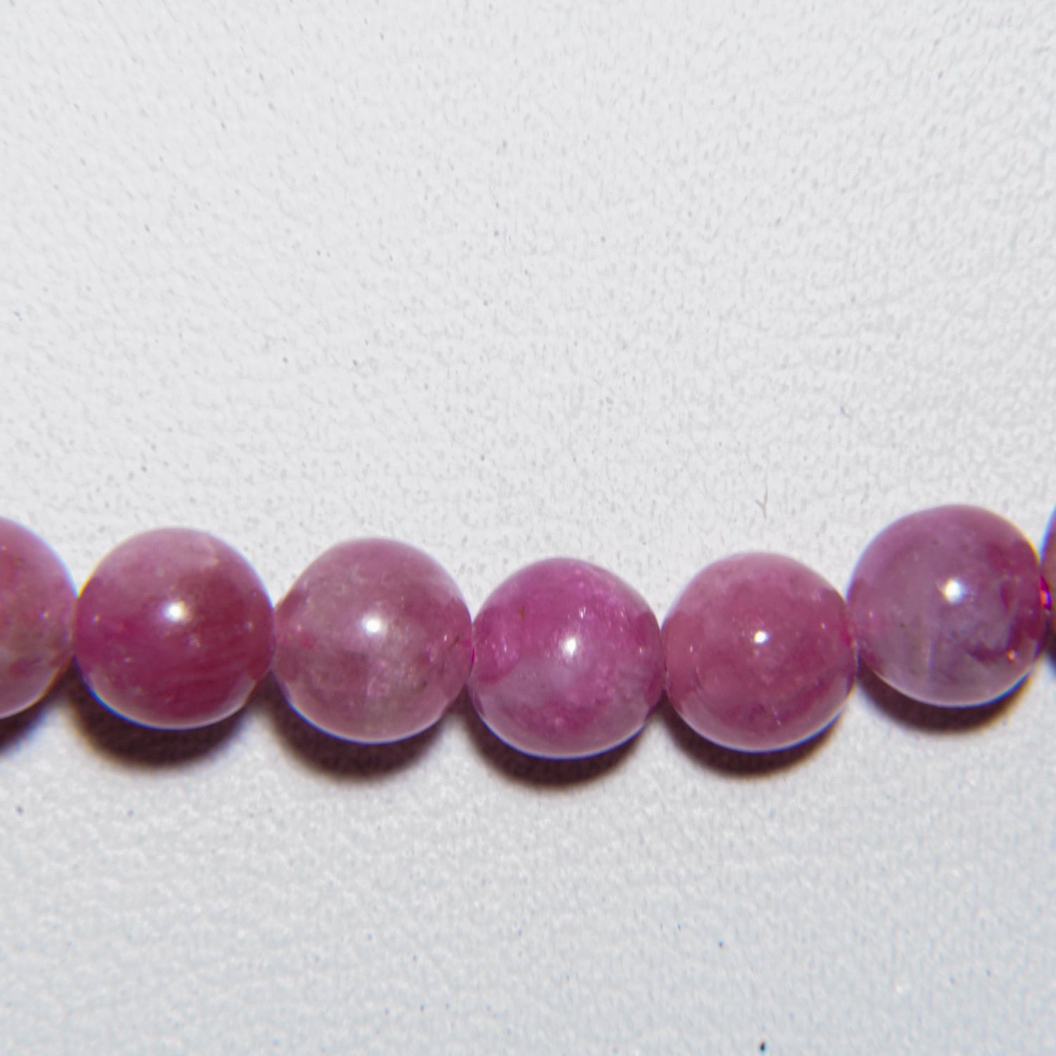 Genuine Pink Tourmaline 5mm Beaded Elastic Cord 22 Inch Necklace