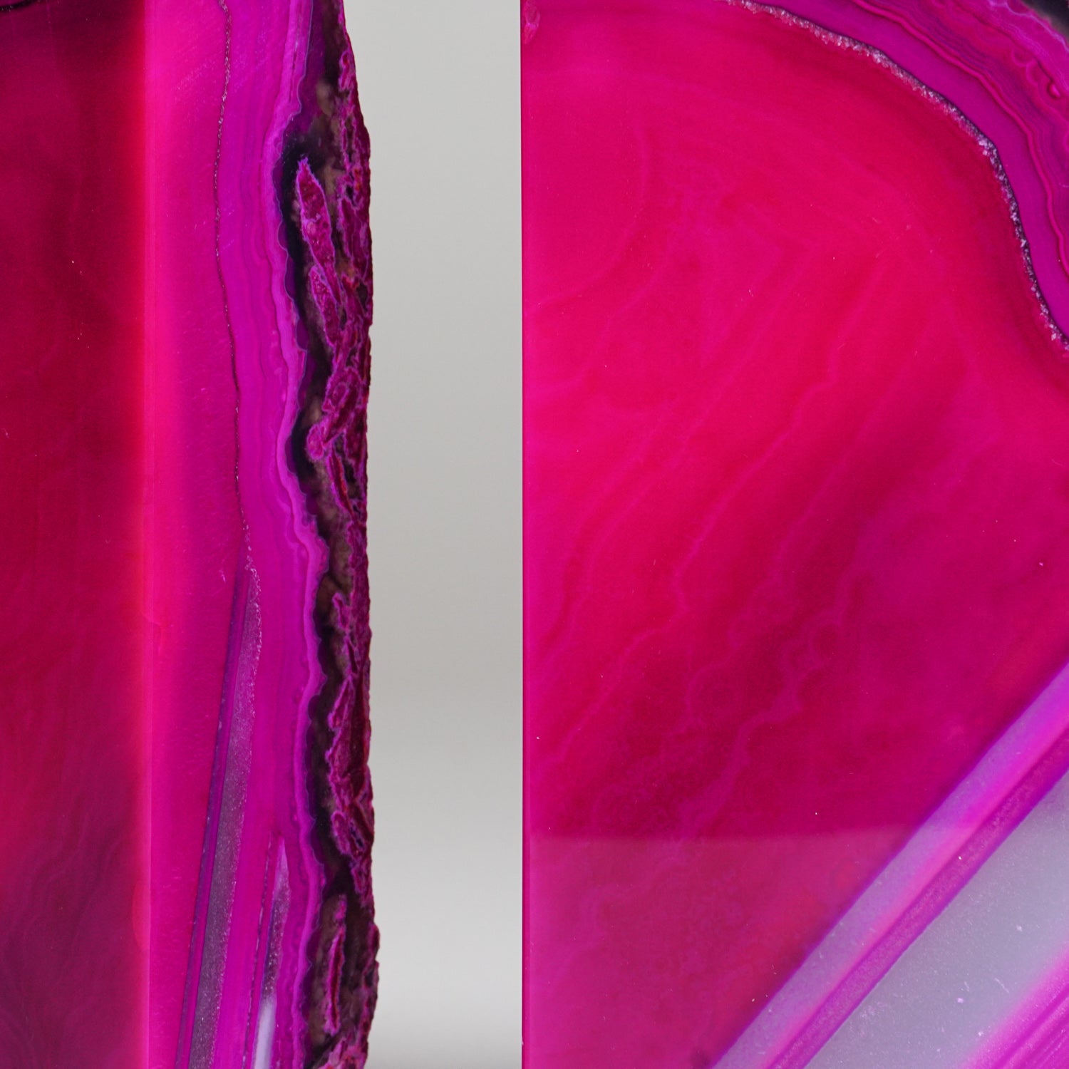 Genuine Pink Banded Agate Bookends from Brazil (6.3 lbs)