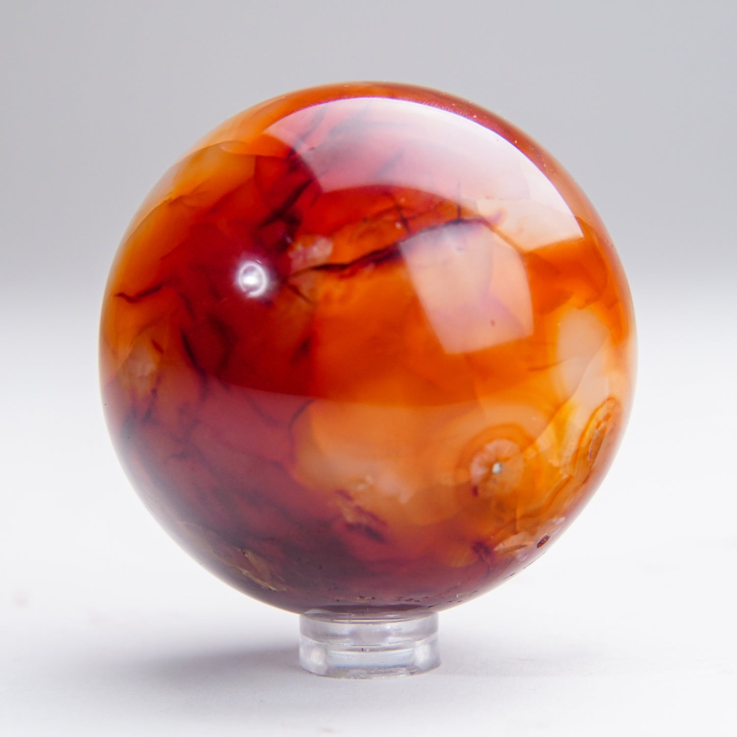 Polished Carnelian Agate Sphere from Madagascar