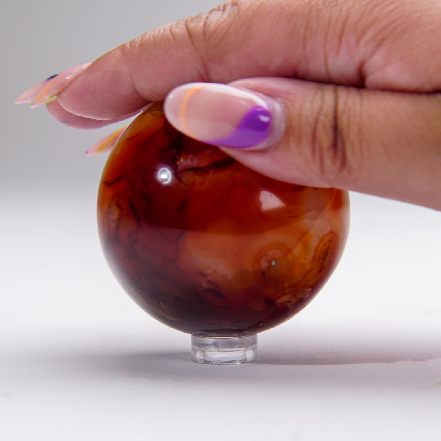 Polished Carnelian Agate Sphere from Madagascar