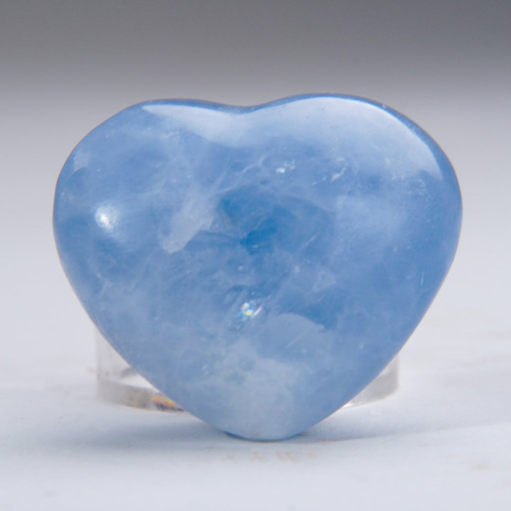 Blue calcite stone heart, 498 grams, 4 inches outlet