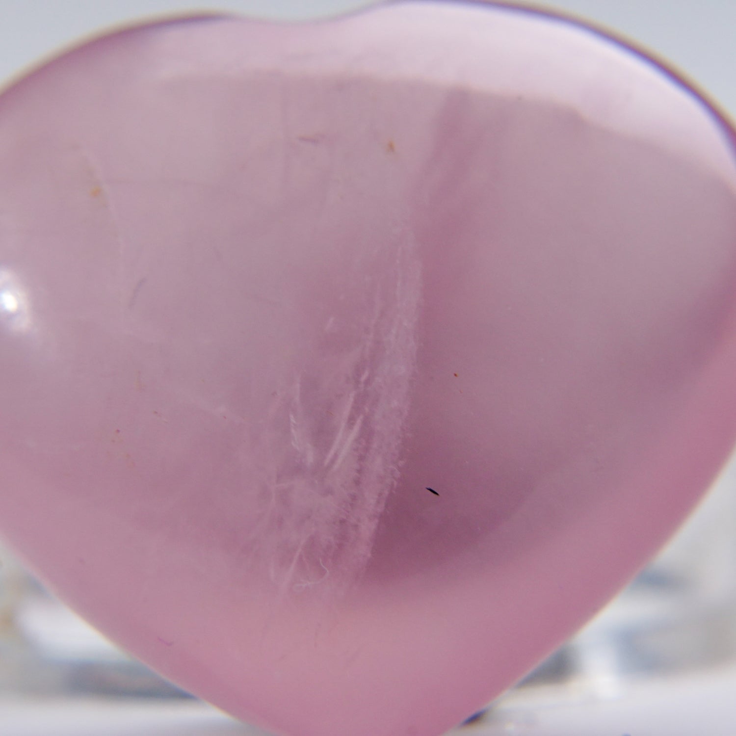 Genuine Polished Rose Quartz Mini Heart with velvet pouch