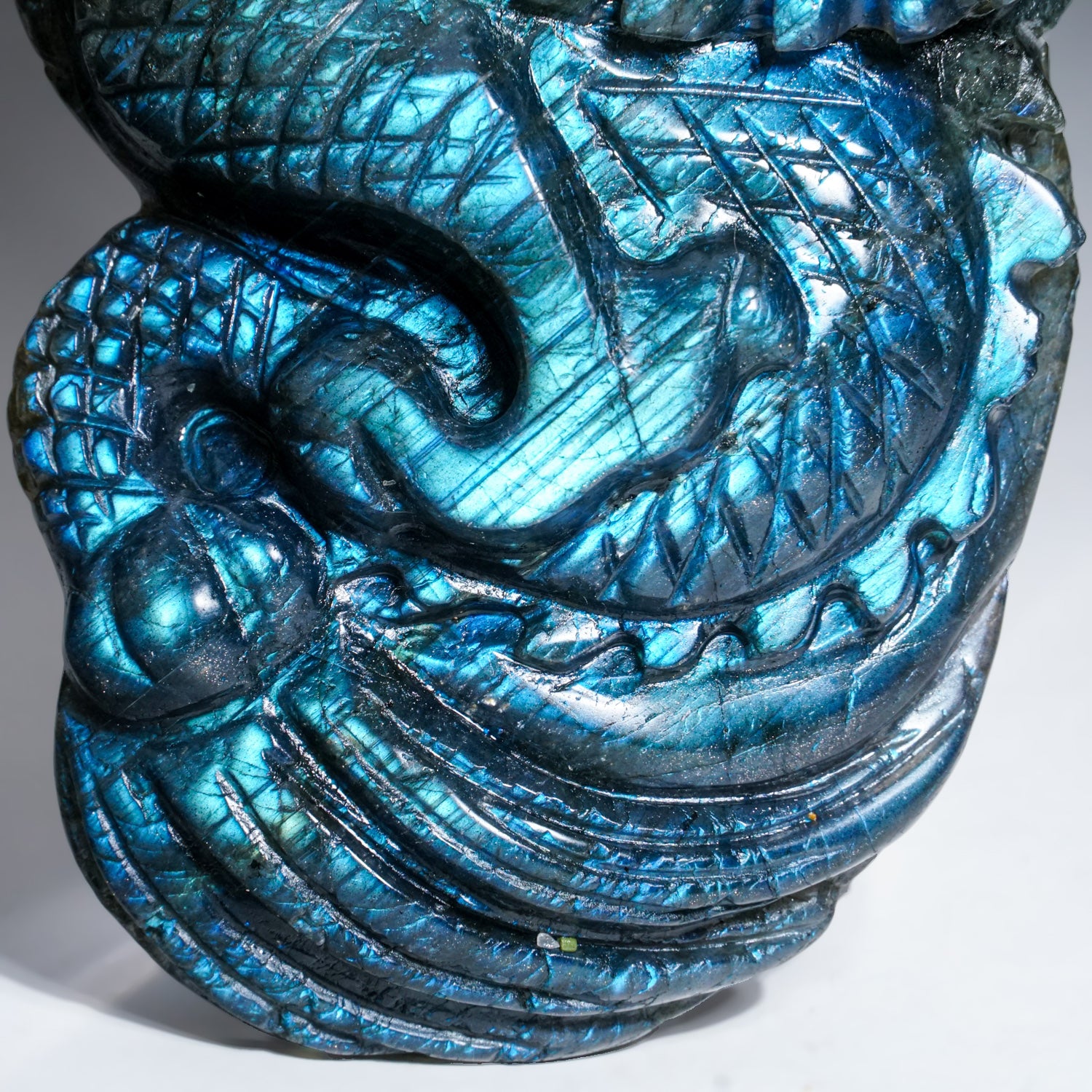 Genuine Polished Labradorite Hand Carved Dragon (1.6 lbs)