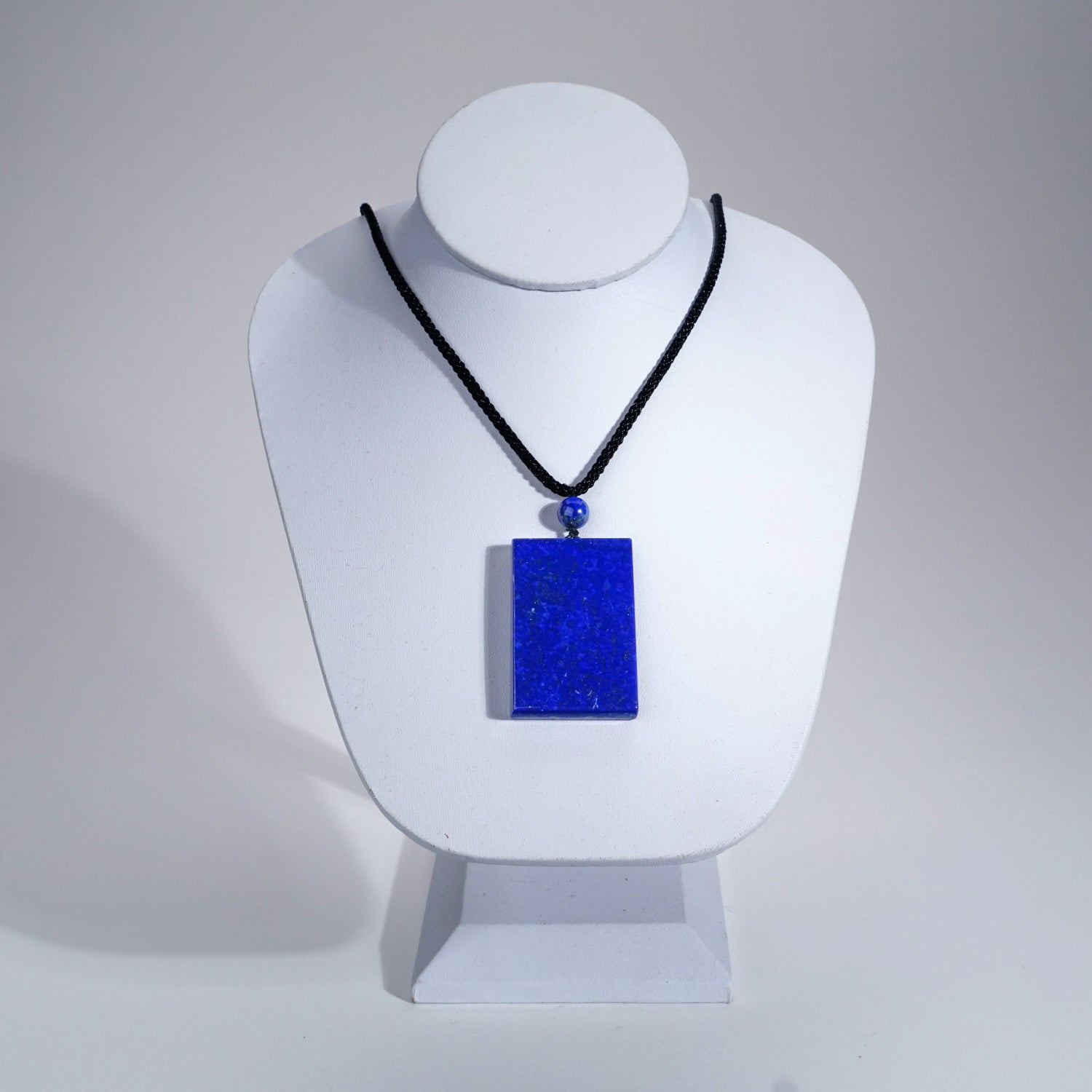 Genuine Lapis Lazuli Pendant with Adjustable Length Black Cord