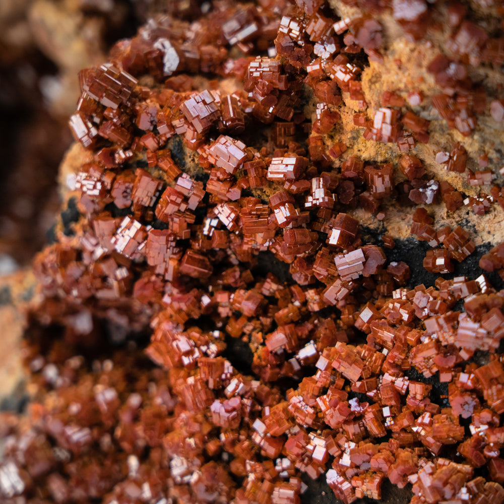 Vanadinite Crystal Cluster on Matrix - From Mibladen, Atlas Mountains, Khénifra Province, Morocco