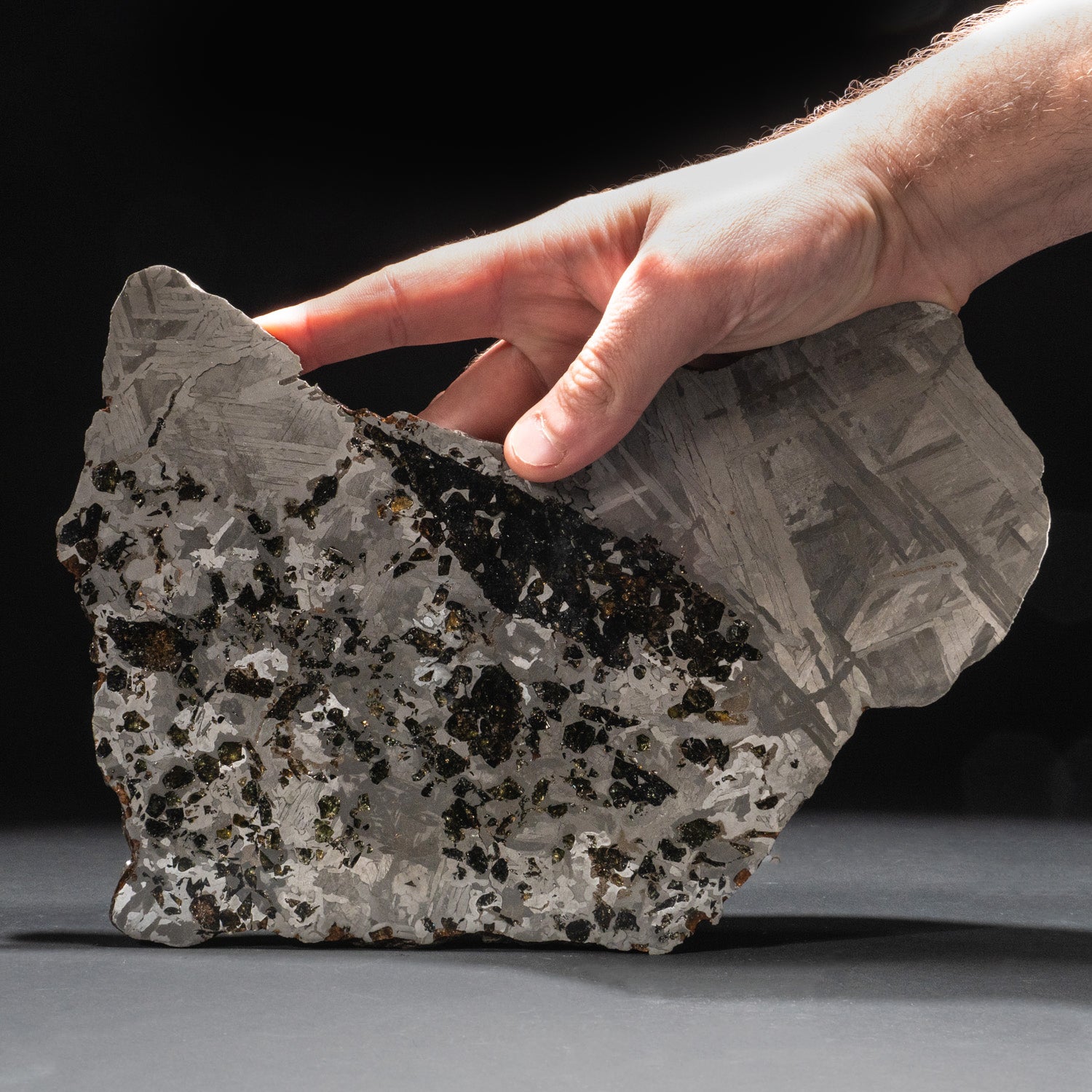 Genuine Seymchan Pallasite Meteorite Slab (1.5 lbs)