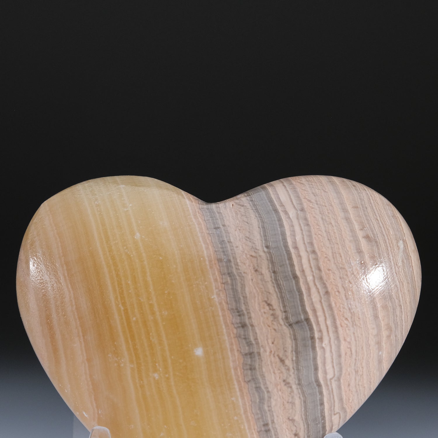 Polished Natural Banded Onyx Heart from Mexico
