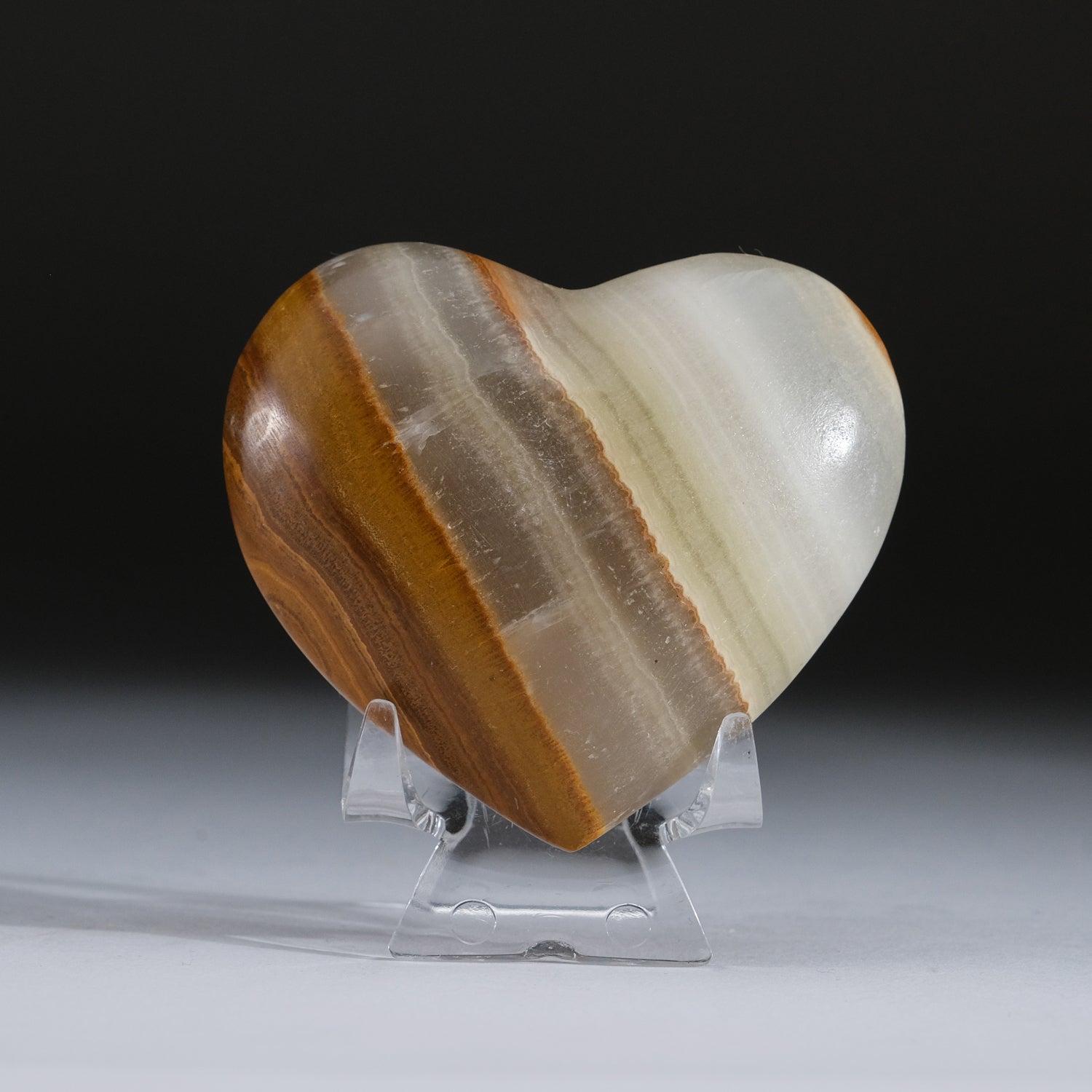 Polished Natural Banded Onyx Heart from Mexico