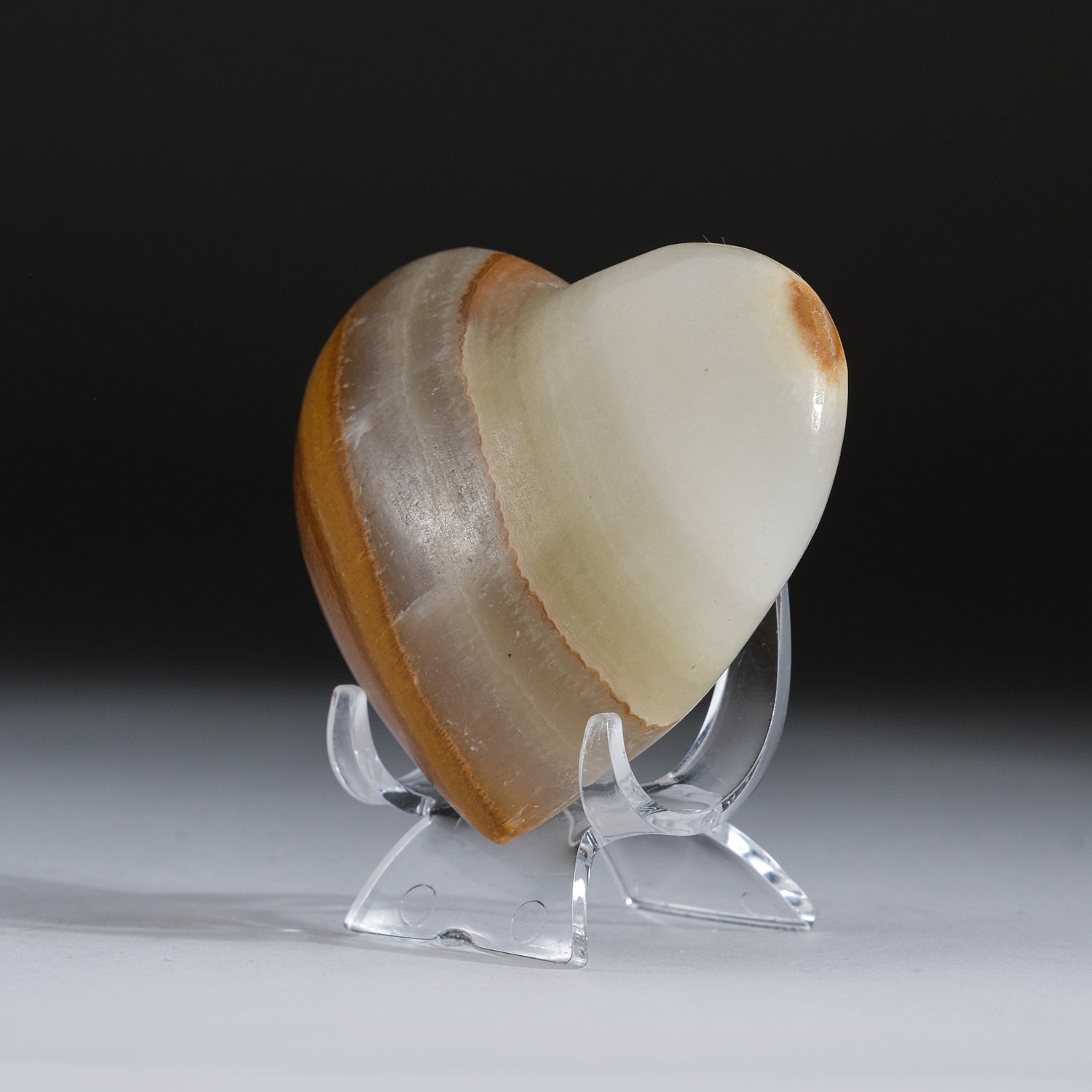 Polished Natural Banded Onyx Heart from Mexico