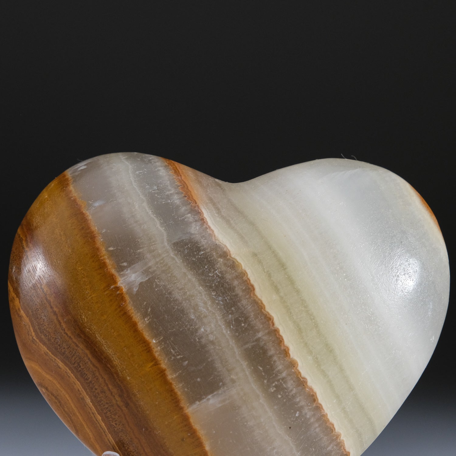 Polished Natural Banded Onyx Heart from Mexico