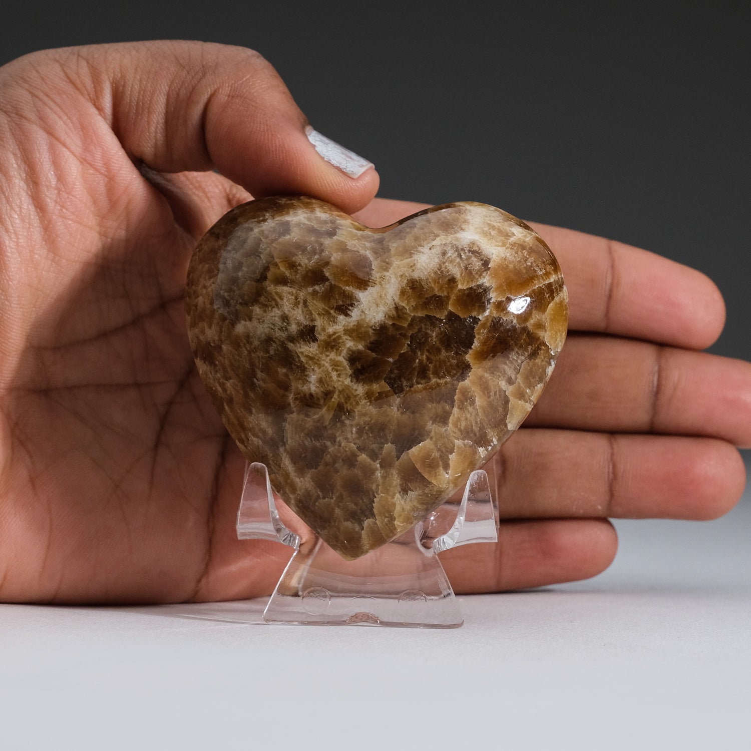 Genuine Polished Brown Onyx Heart from Mexico