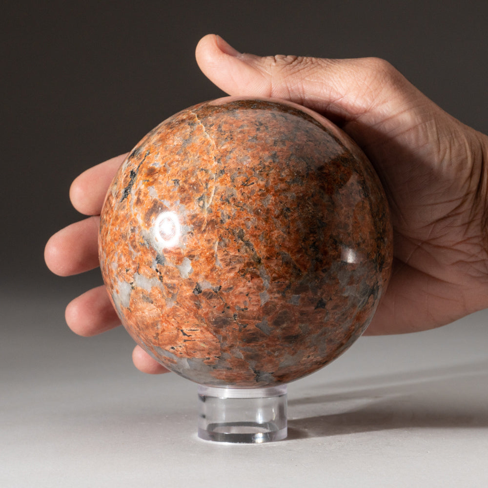 Genuine Polished Orange Moonstone Sphere (3.4 lbs)