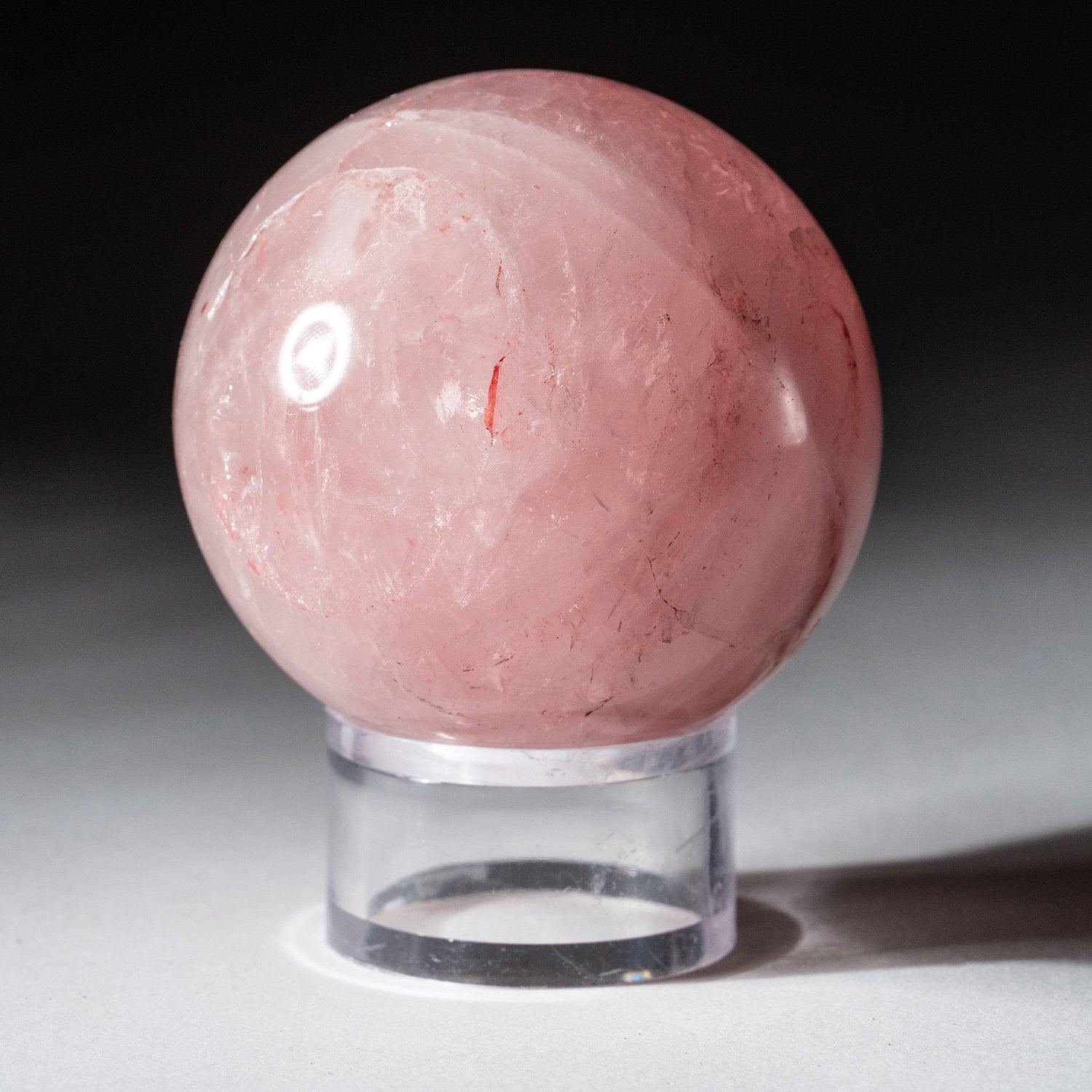 Polished Rose Quartz Sphere from Madagascar (2.5" Diameter, .6 lbs)