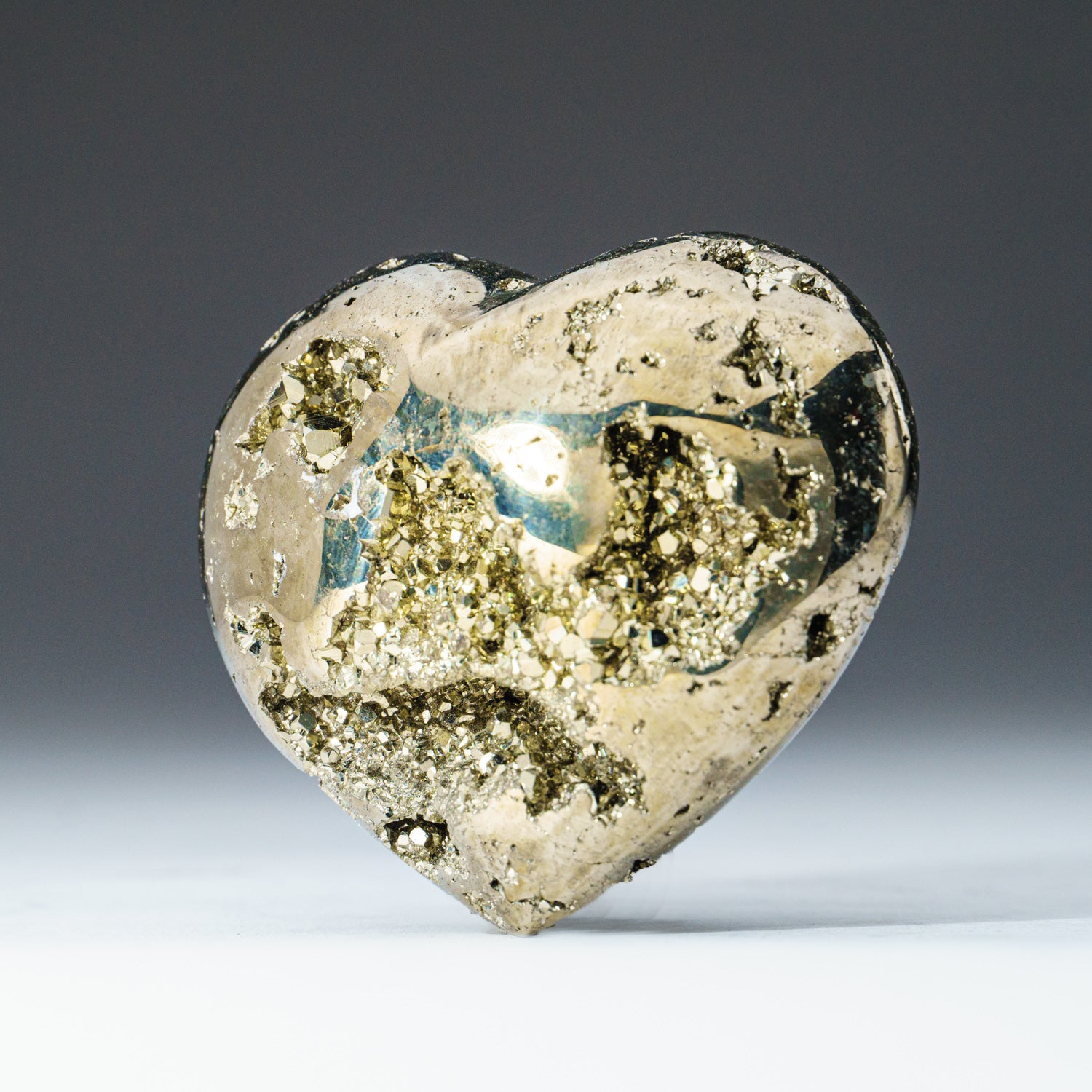 Polished Pyrite Heart from Peru (193 grams)