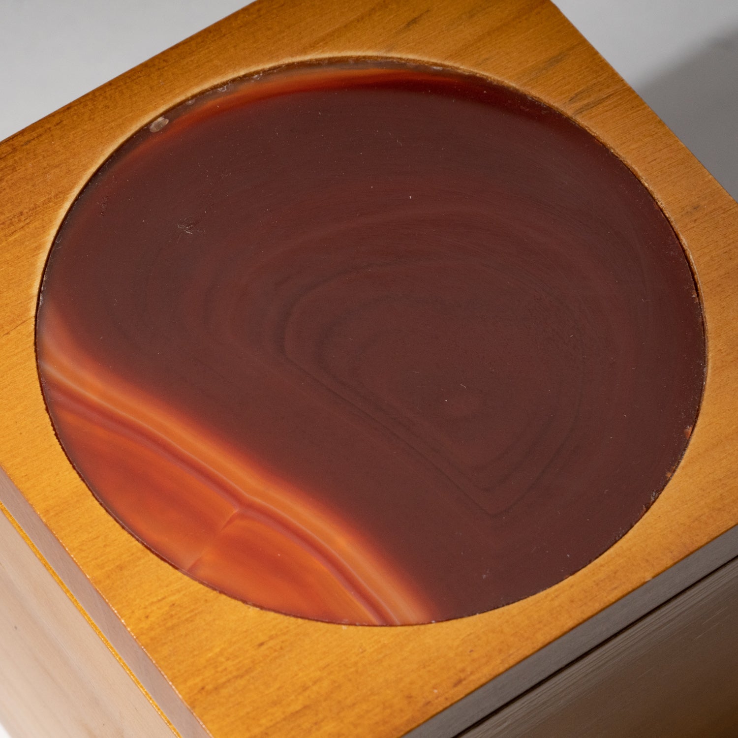 Genuine Red Agate Inlay Wooden Jewelry Box