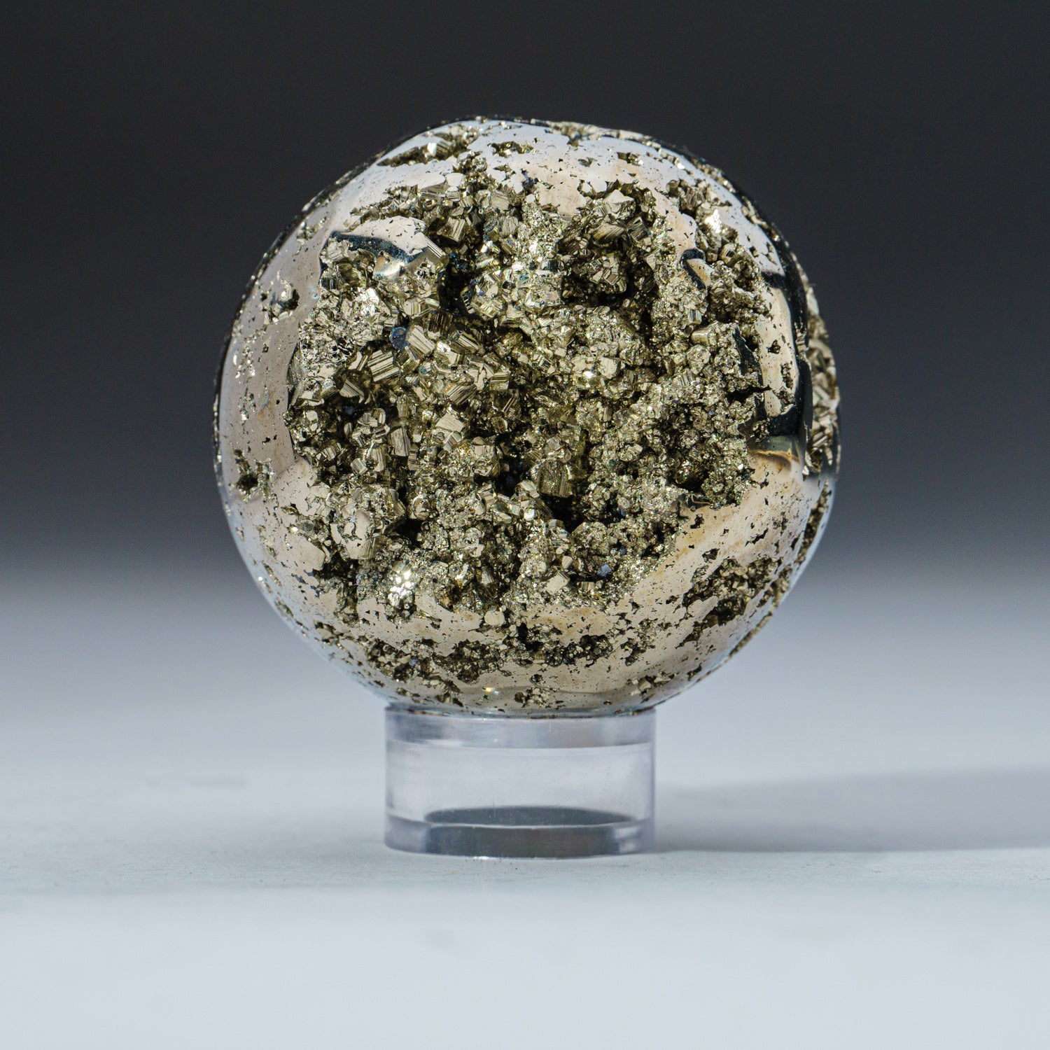 Polished Pyrite Sphere from Peru (2.25", .8 lbs)