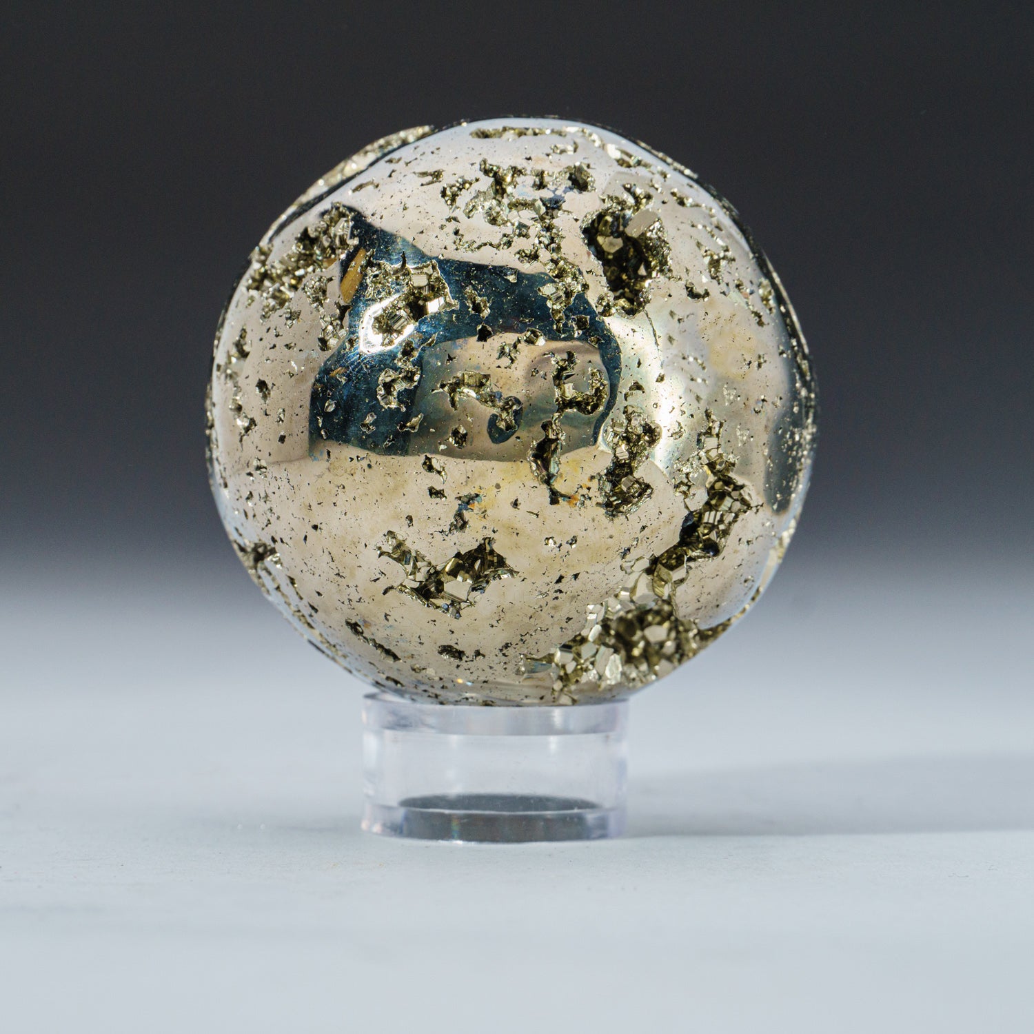 Polished Pyrite Sphere from Peru (2.25", .8 lbs)