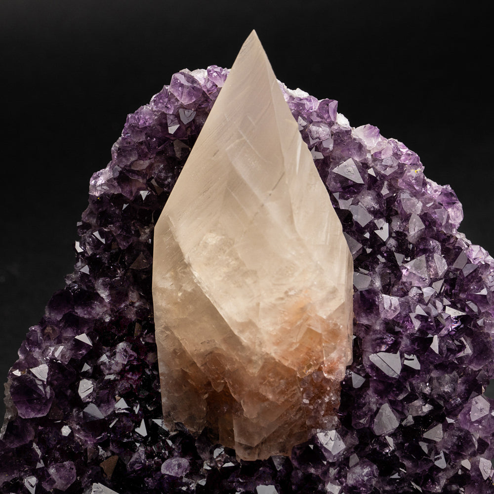 Natural Calcite Crystal on Amethyst Cluster (7.5 lbs)