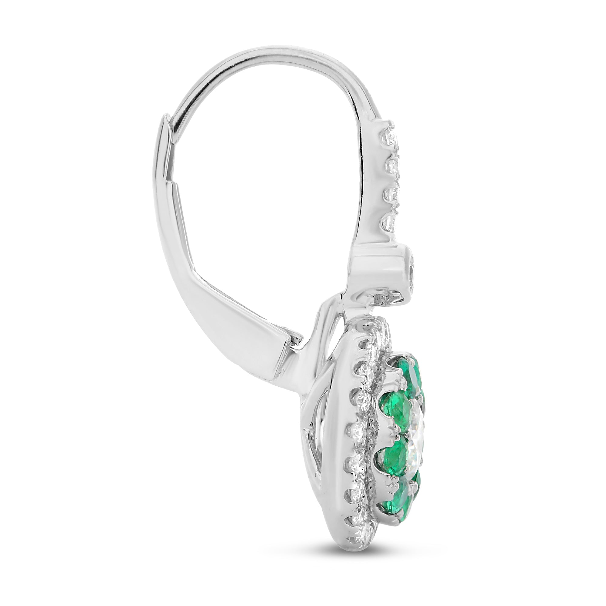14k White Gold Emerald Earring (UE1803-3)