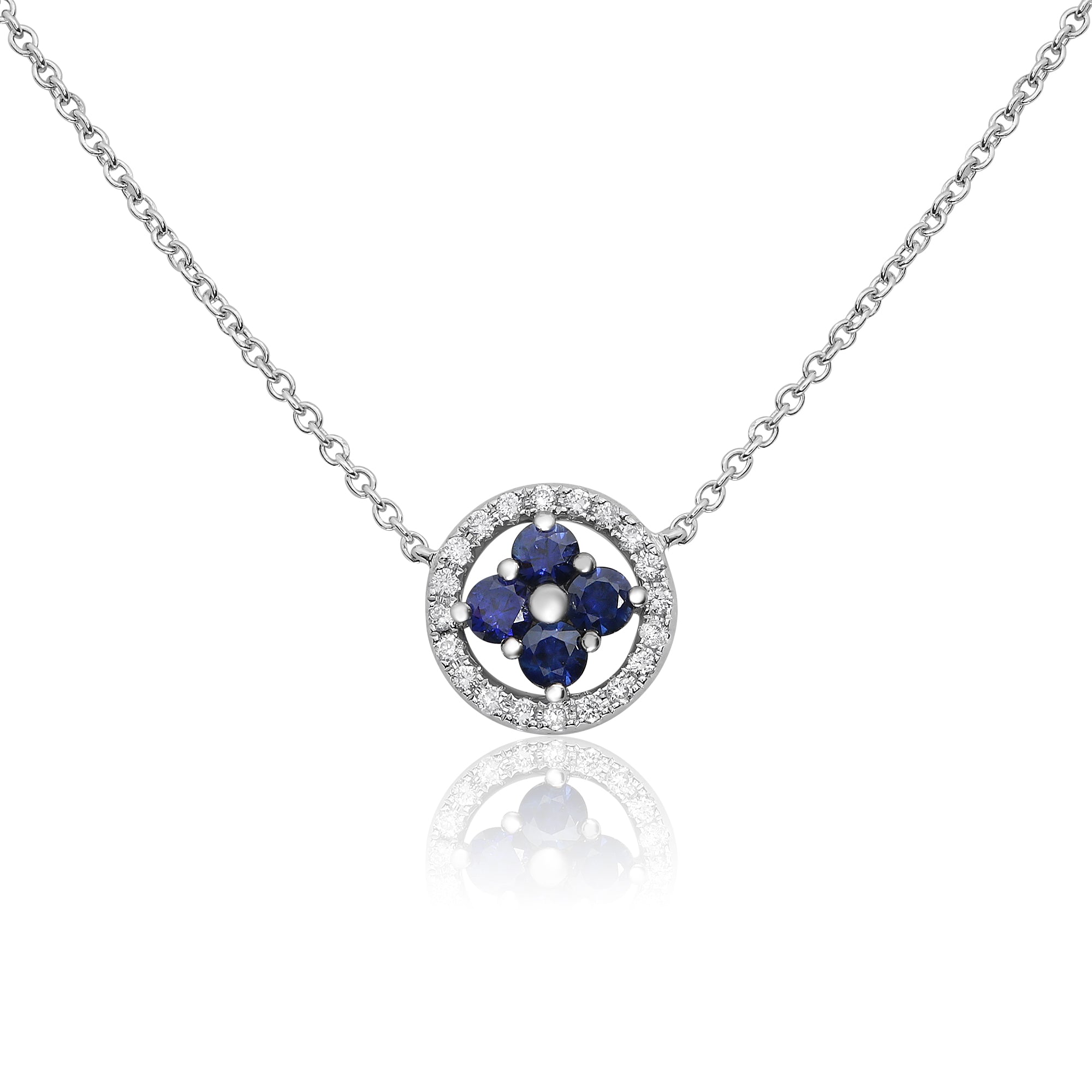 14k White Gold Sapphire Necklace (UN1914-1)