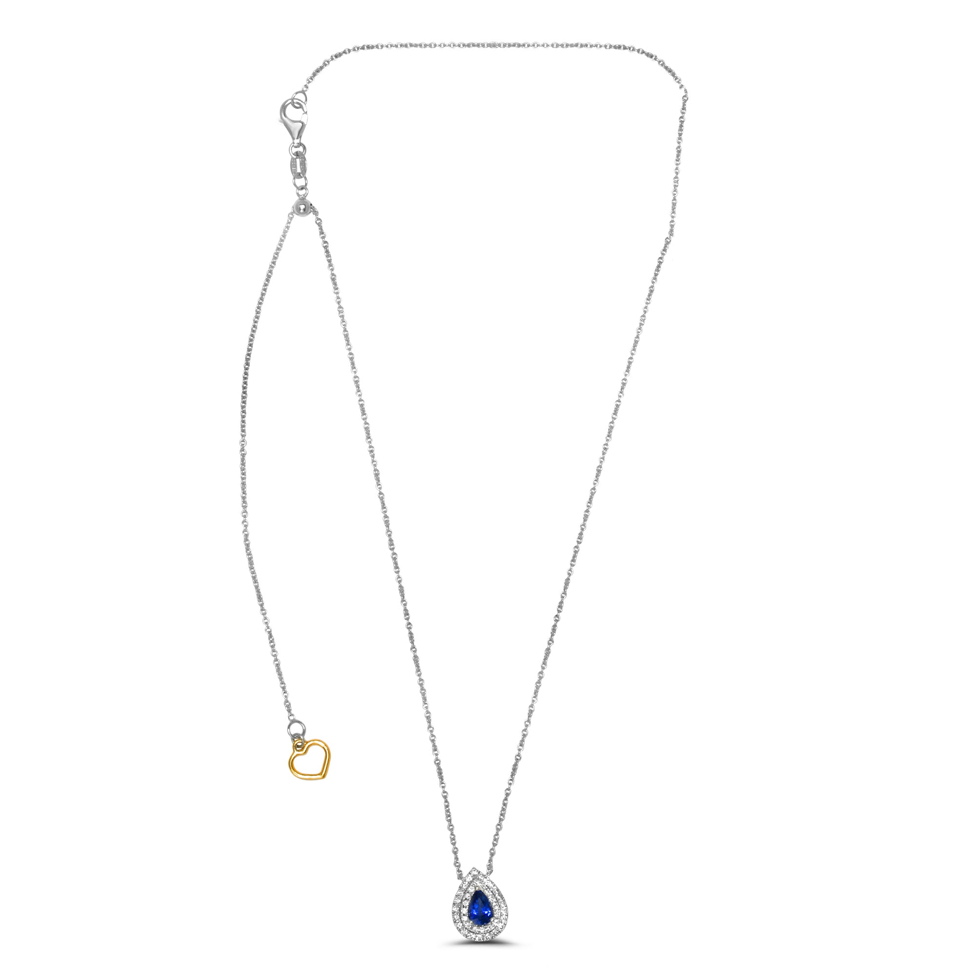 18k White Gold Sapphire Necklace (UN1919-4)