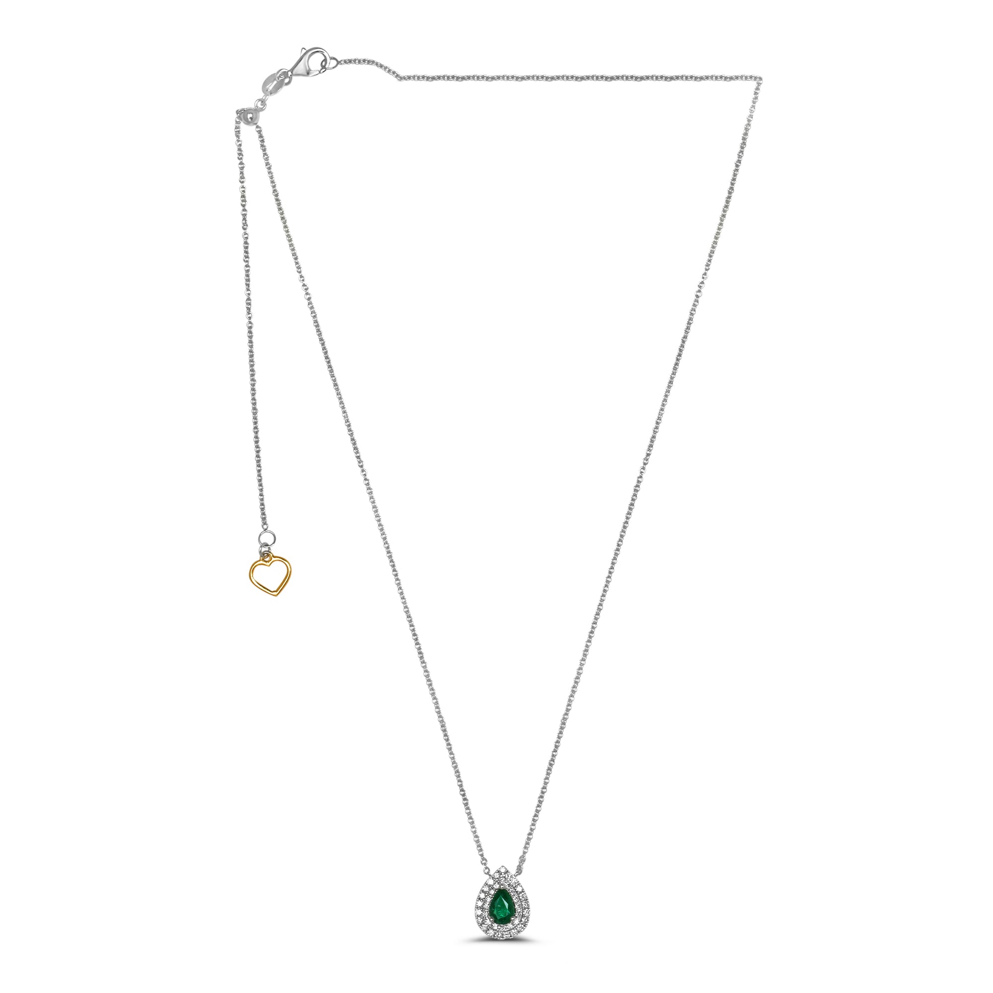 18k White Gold Emerald Necklace (UN1919-5)