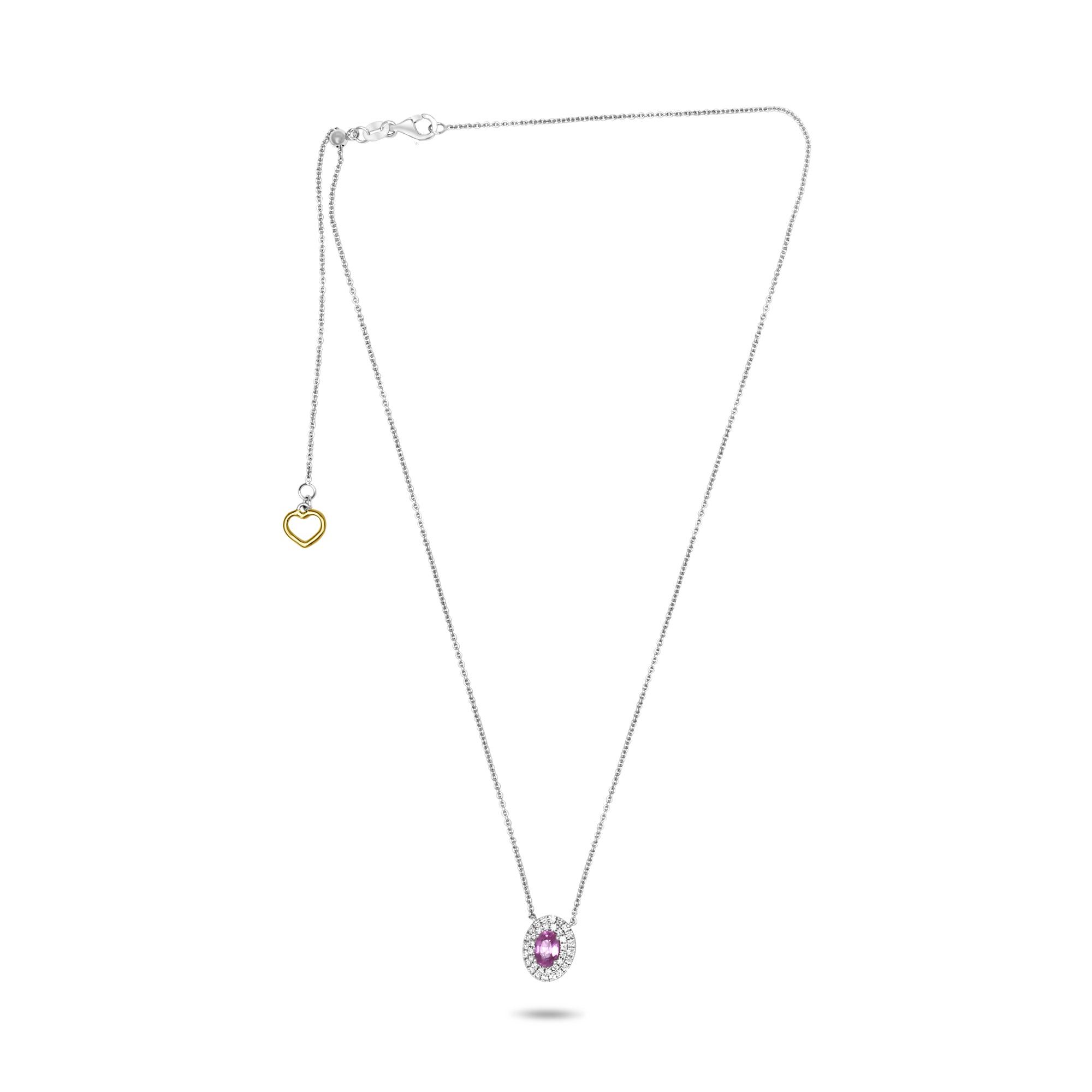 18k White Gold Pink Sapphire Necklace (UN1920-13)