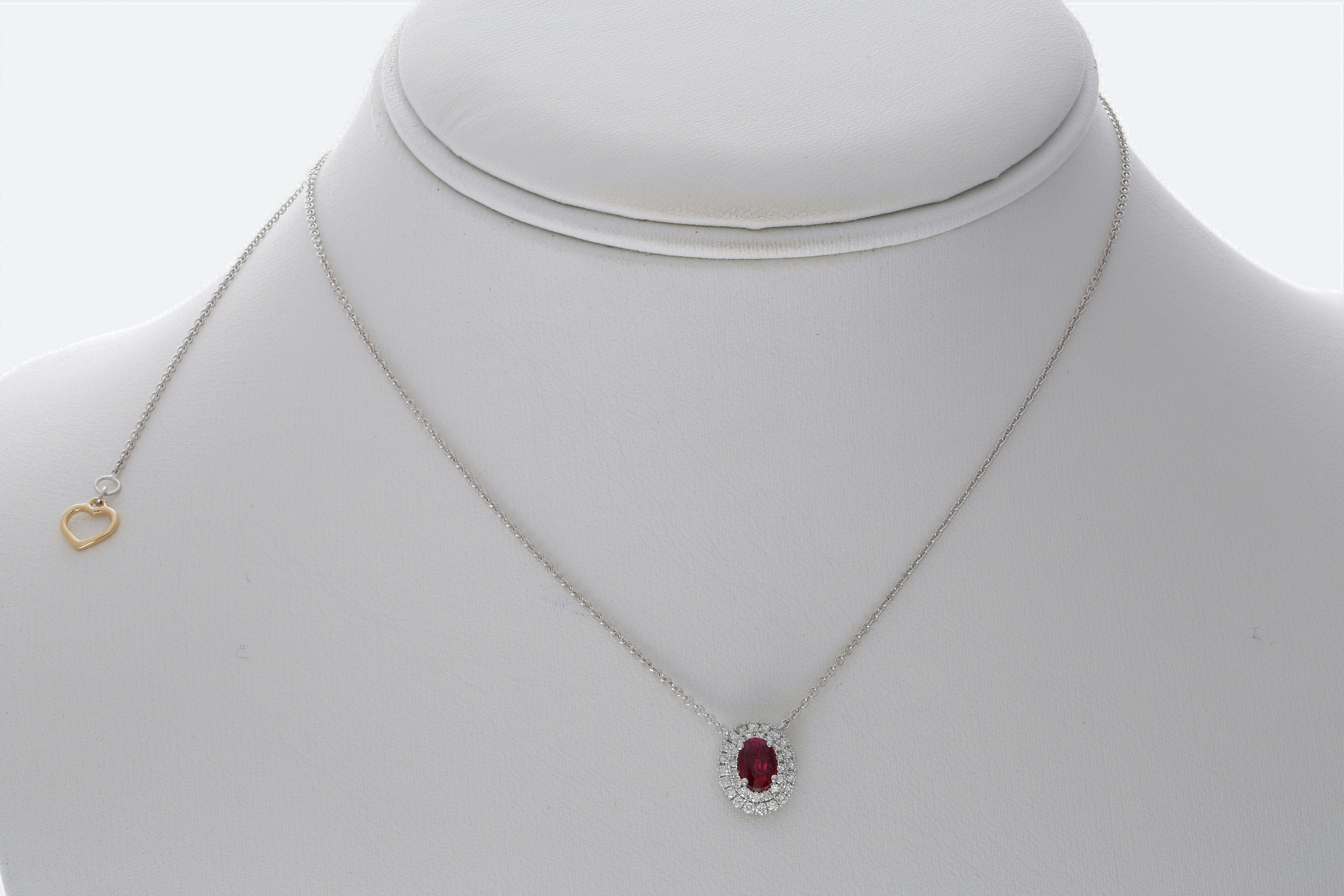 18k White Gold Ruby Necklace (UN1920-5)