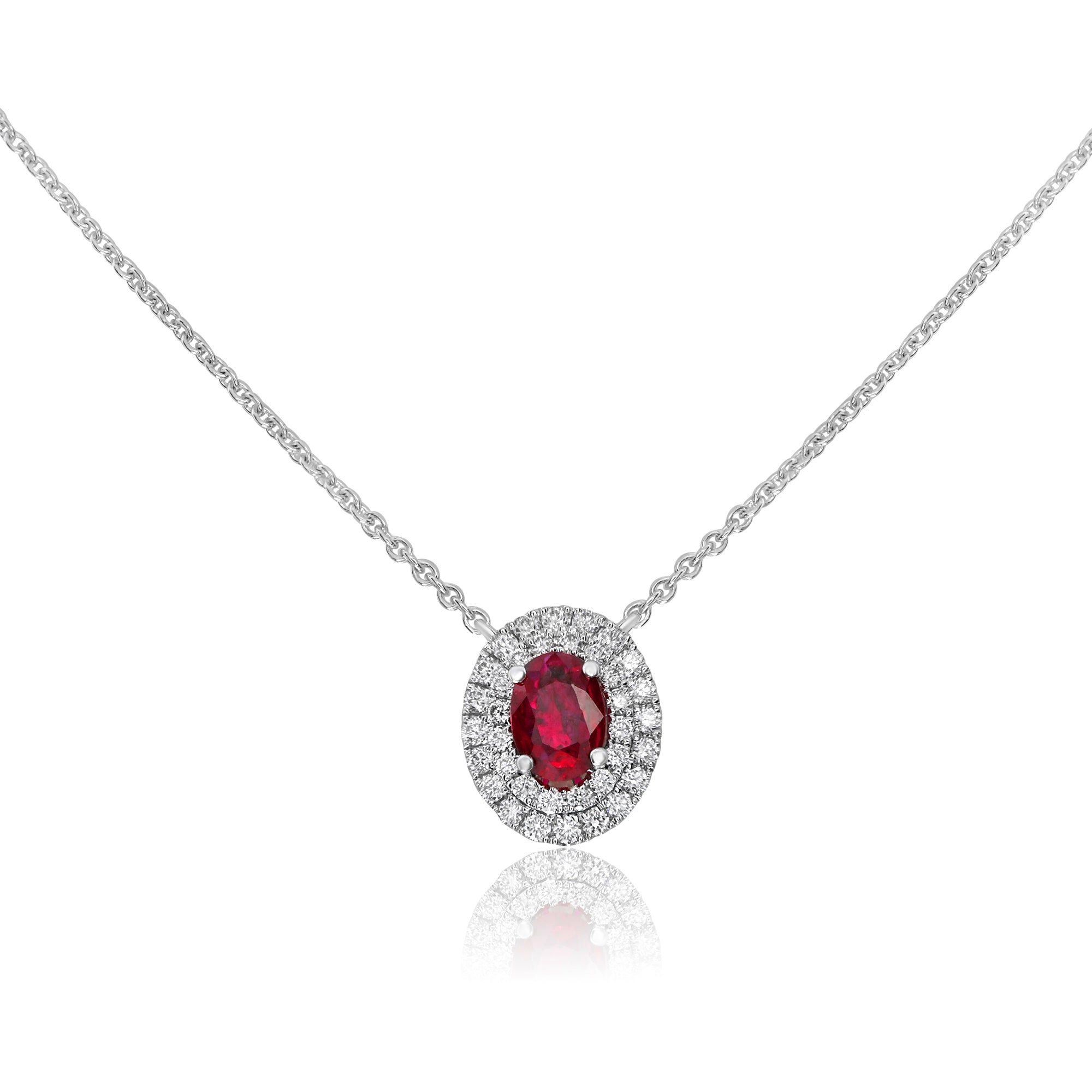 18k White Gold Ruby Necklace (UN1920-5)