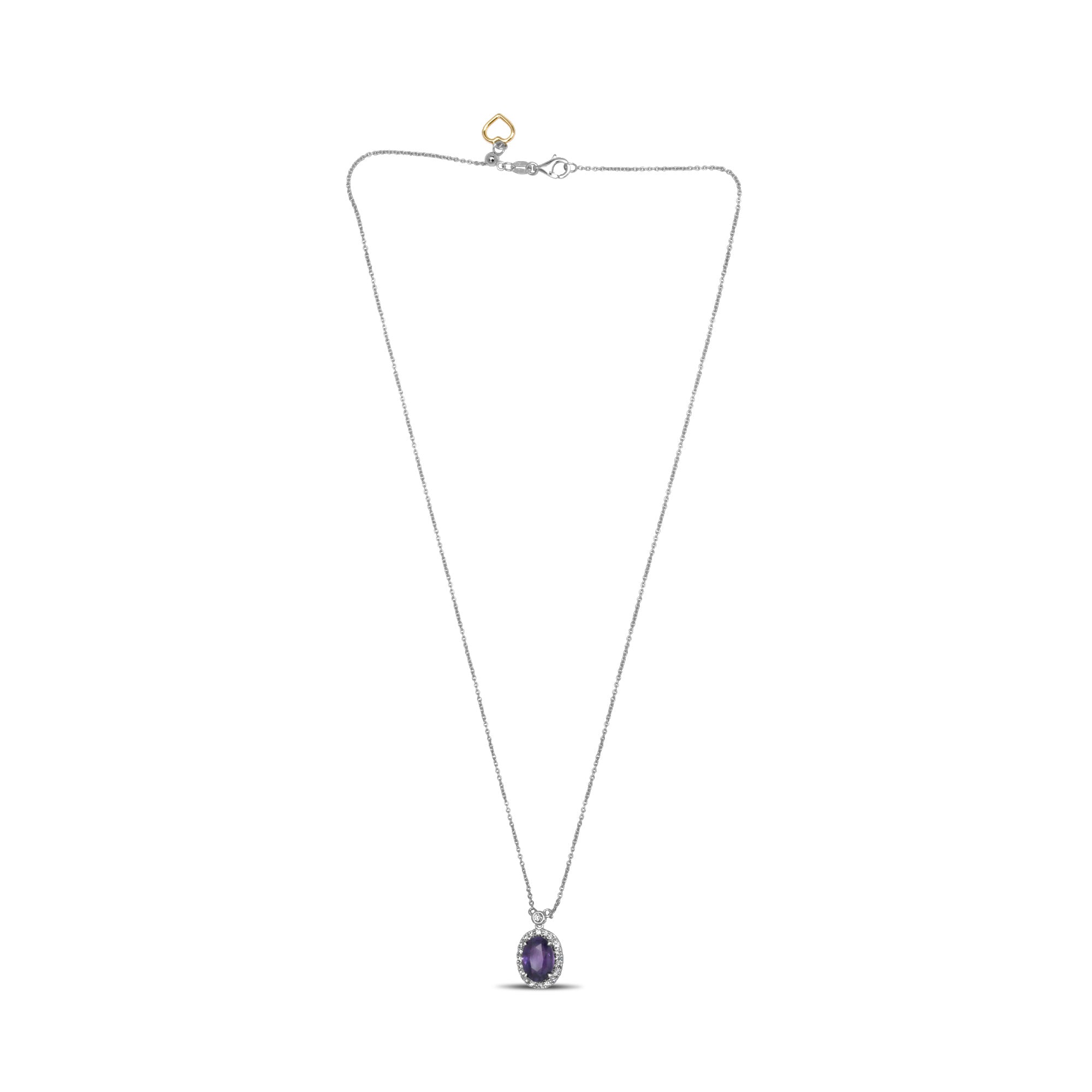 18k White Gold Purple Sapphire Necklace (UN1928-32)
