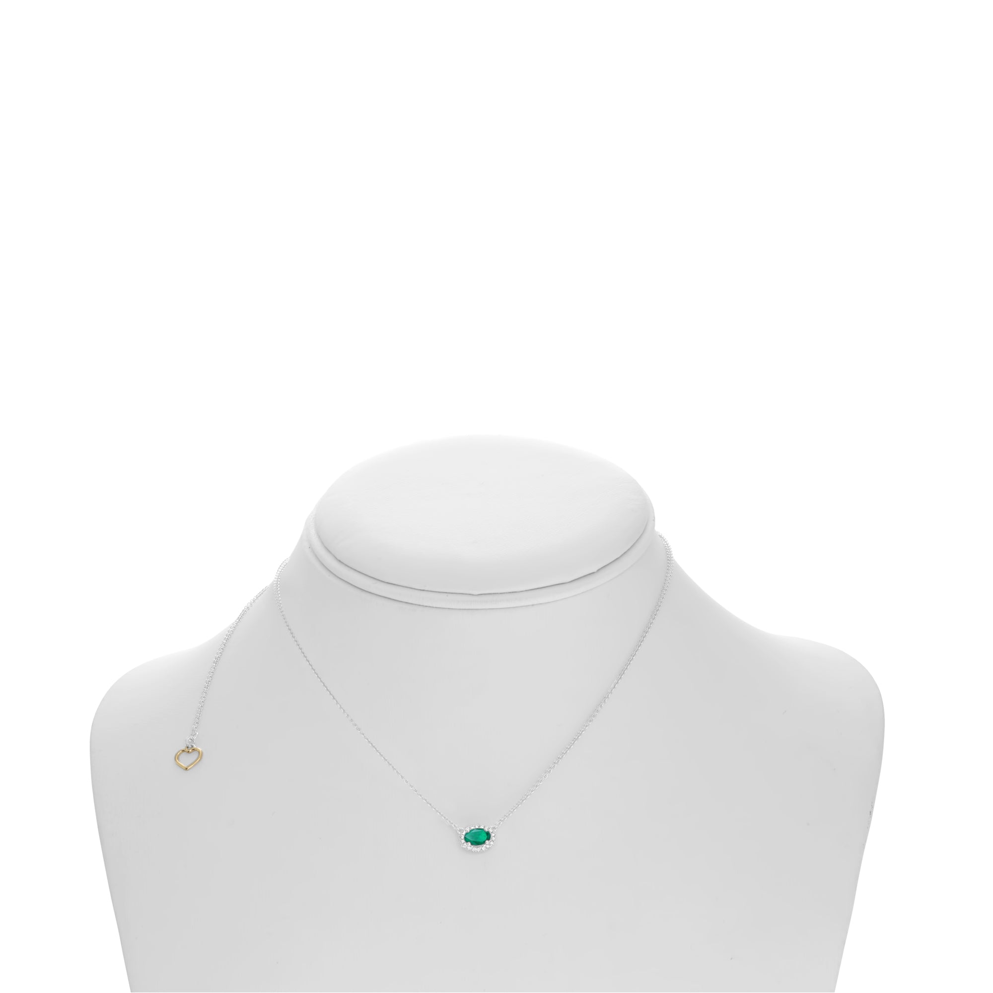 18k White Gold Emerald Necklace (UN1971-12)