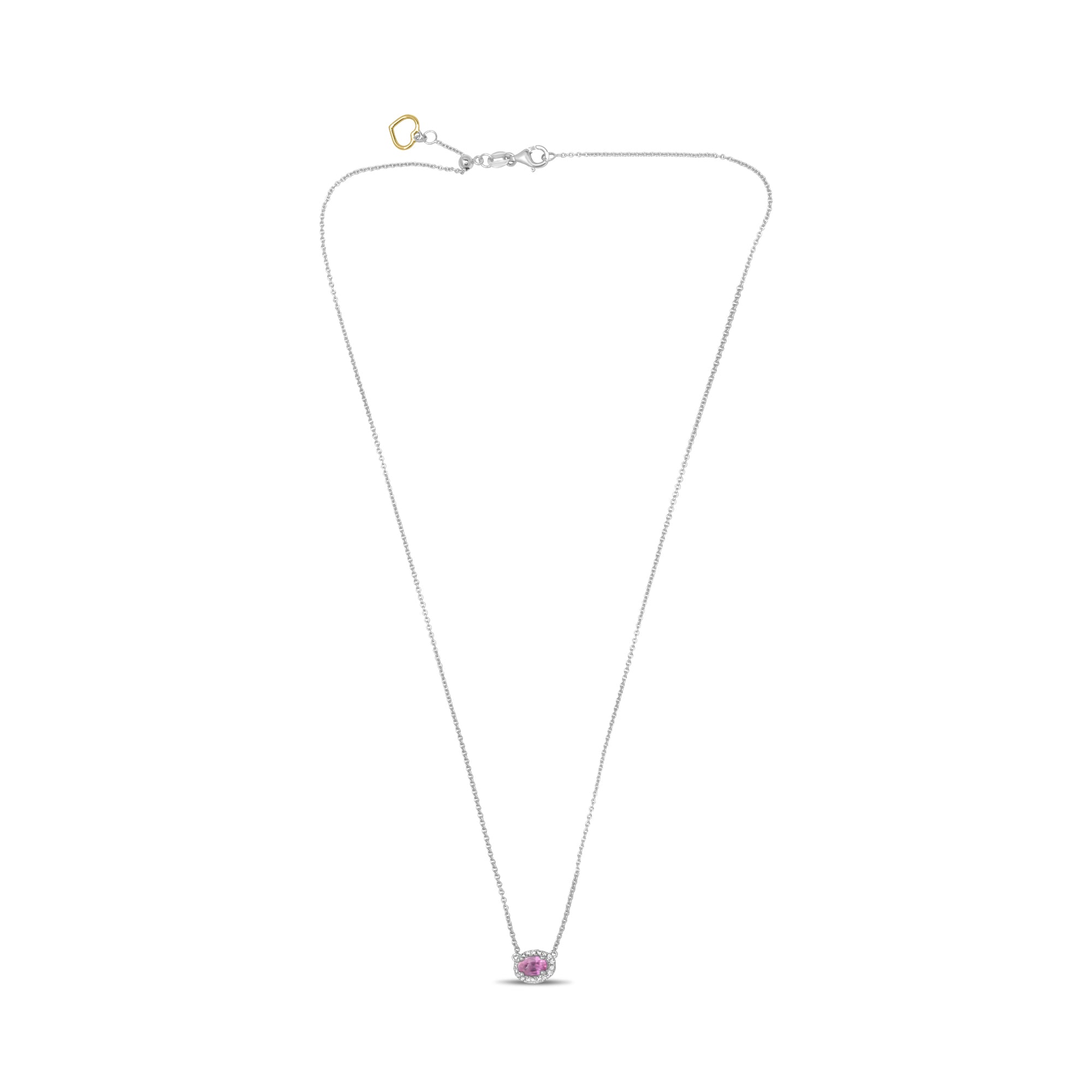 18k White Gold Pink Sapphire Necklace (UN1971-13)