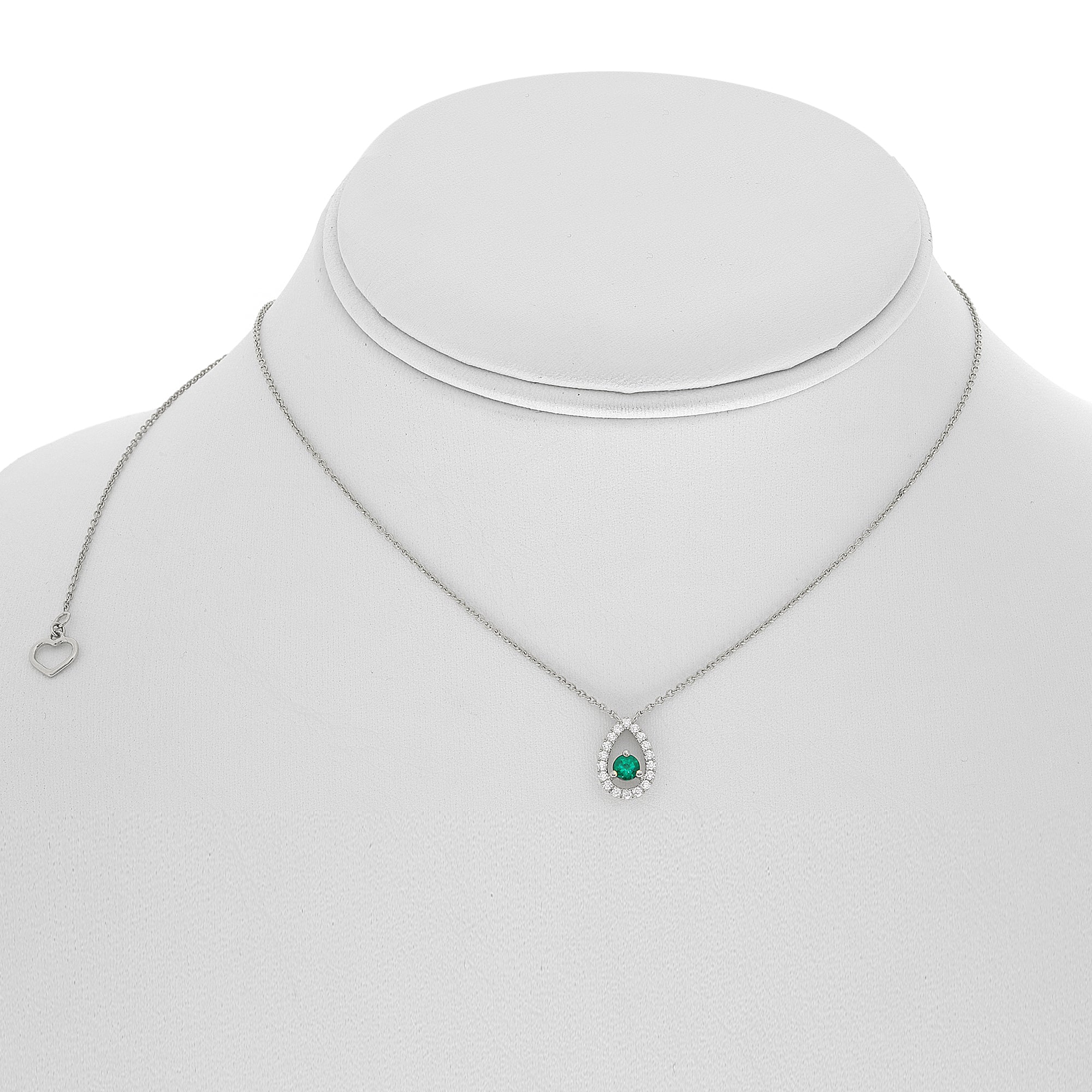 14k White Gold Emerald Necklace (UN2061-5)