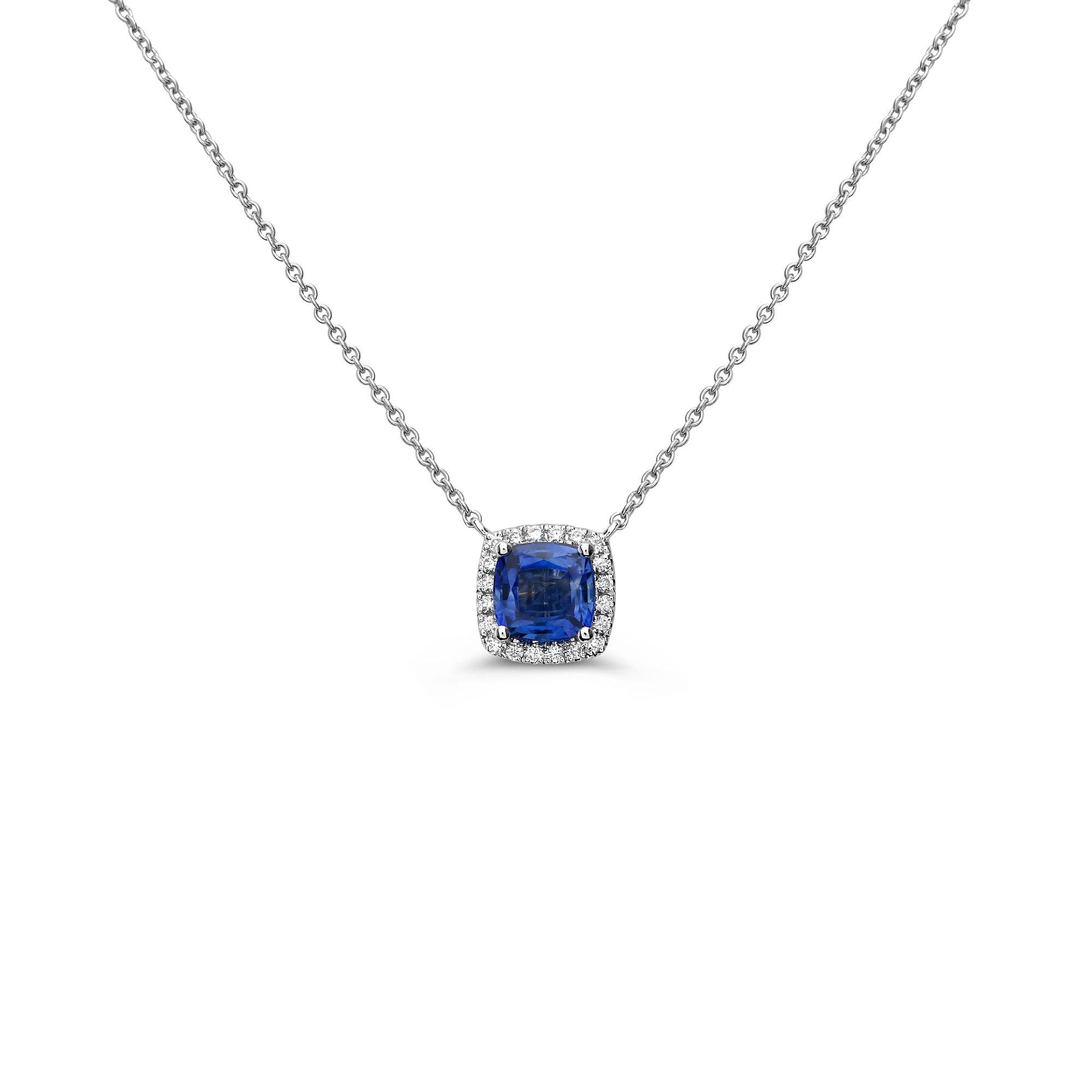 14k White Gold Sapphire Necklace (UN2187-5)