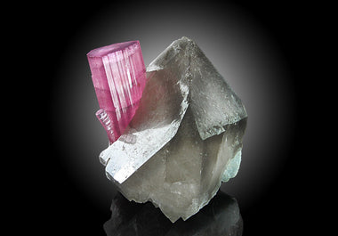 Pink Tourmaline in Smoky Quartz From Afghanistan - Astro Gallery